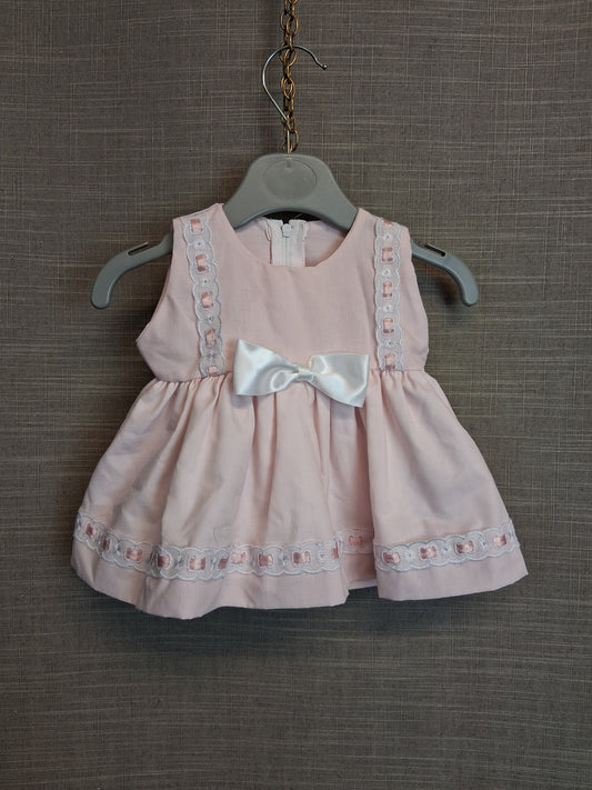 Baby Girl Pale Pink Dress Age 0-3 Months Sleeveless