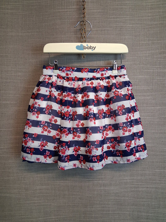 Matalan Girls A Line Skirt Multicolour Striped Floral Age 2-3 Years