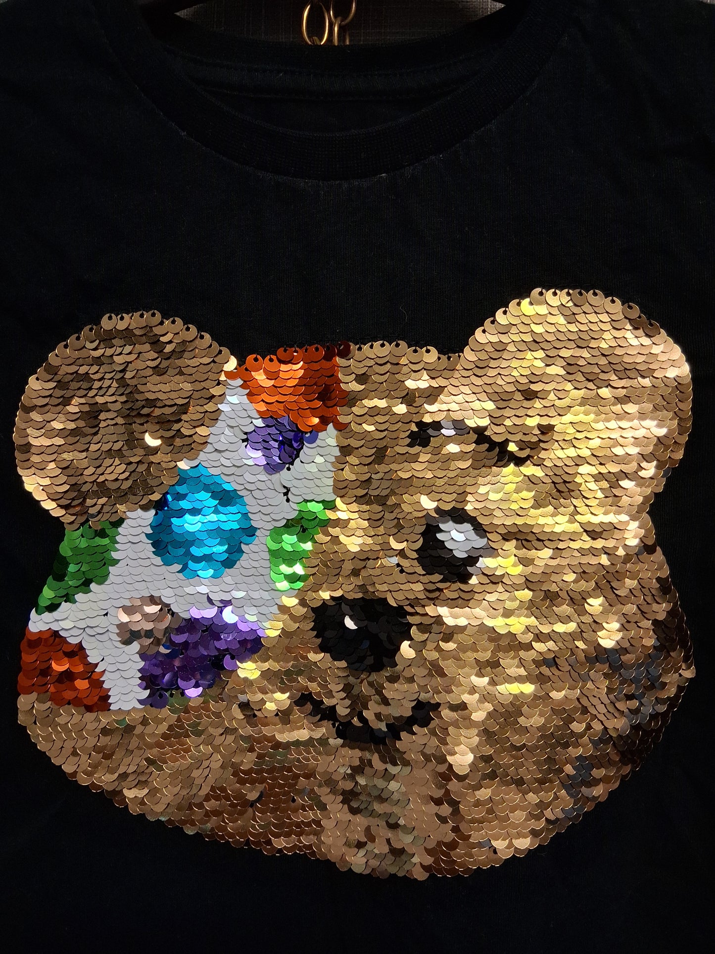 George Girls "Pudsey" Children in Need Long Sleeve 2 way Sequins Black Age 7-8 Years