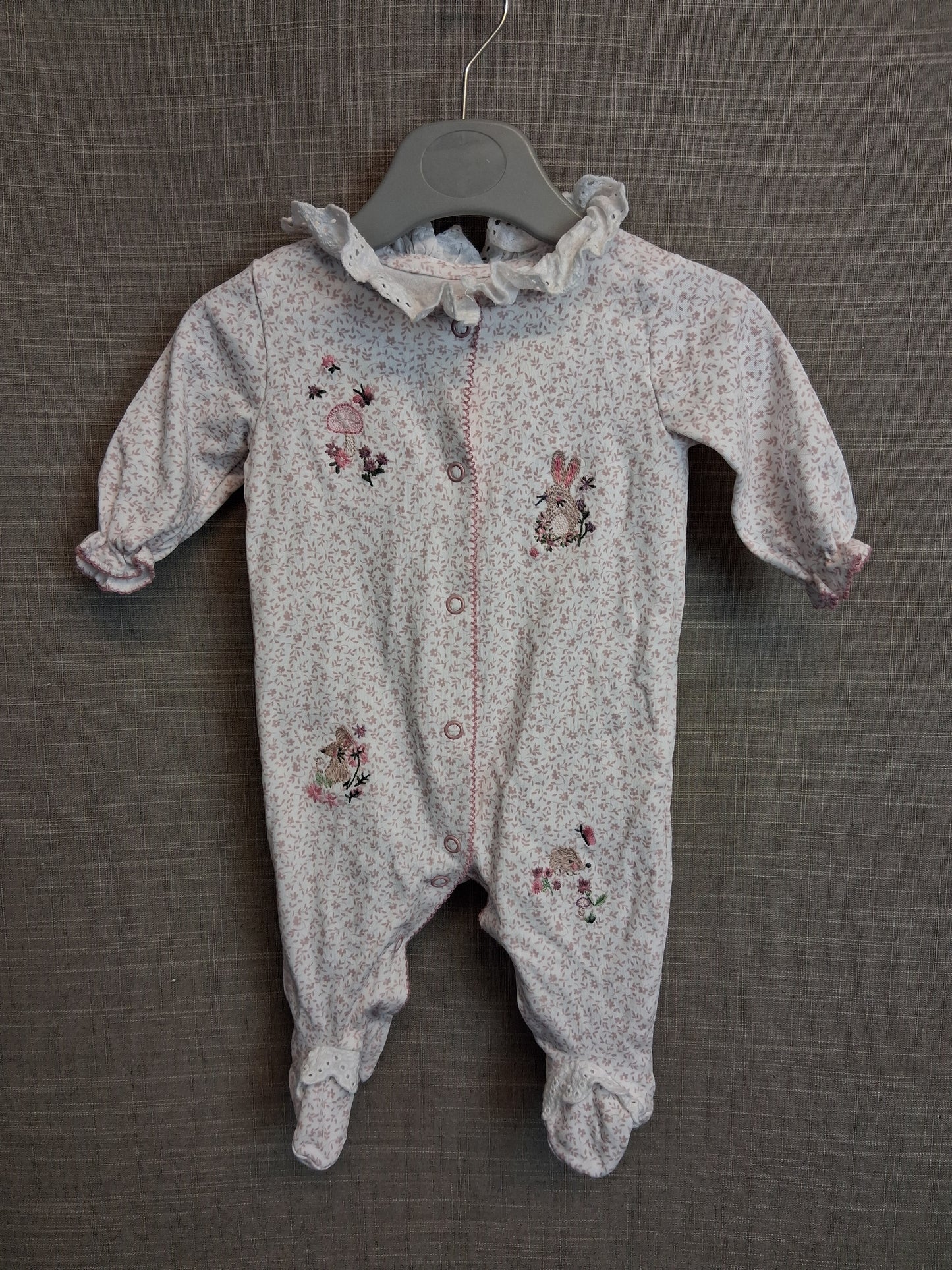 Next Girls Multicolour Bunny Floral Sleepsuit Romper Age Newborn