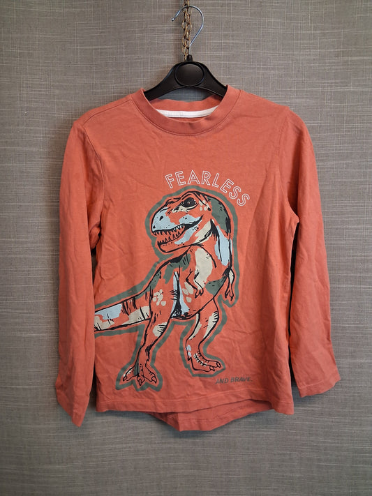 Nutmeg Long Sleeve Orange Dinosaur T-Shirt Age 8-9 Years