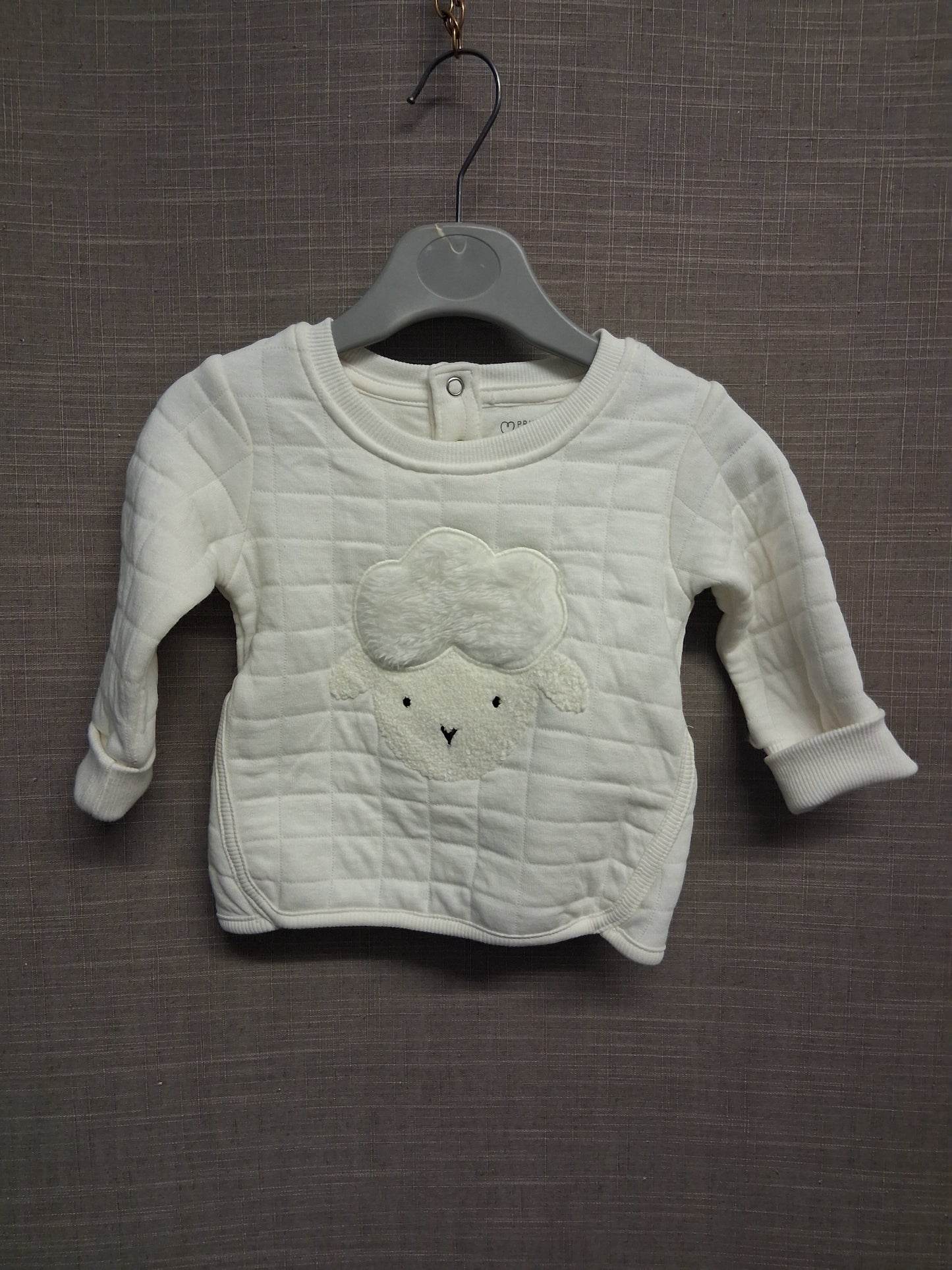 Primark Boys White Quilted Padded Jumper Sweater Age 3-6 Months New