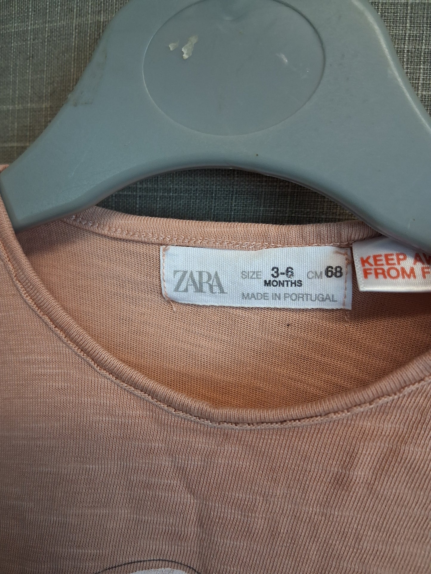 Zara Baby Tan Brown Long Sleeve T-Shirt Age 3-6 Months