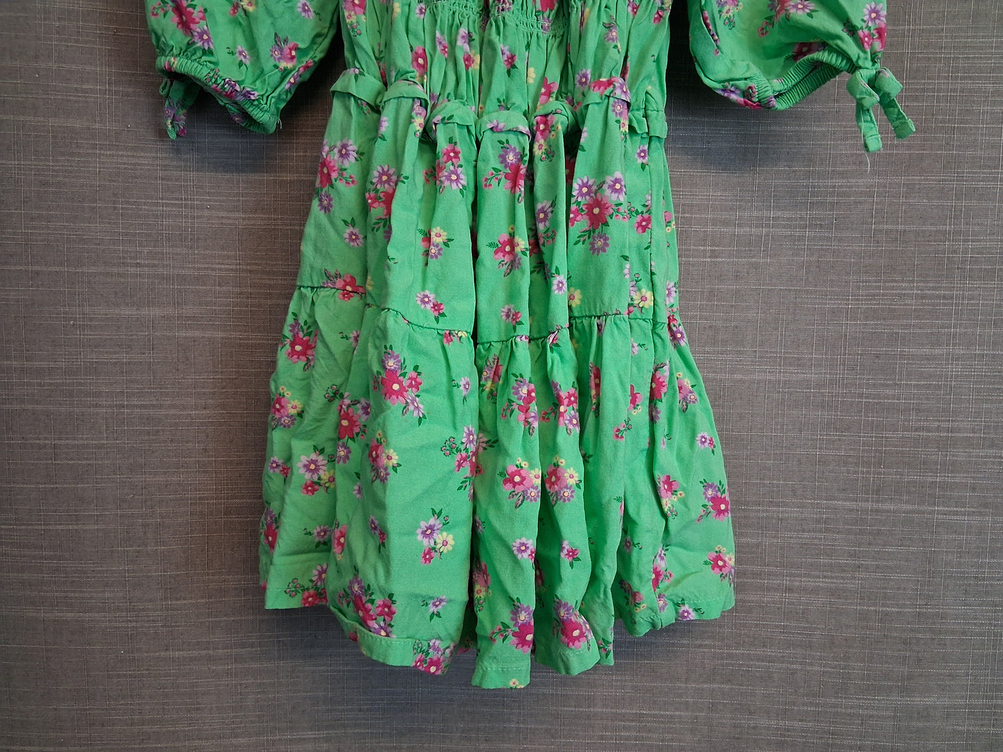 Next Girls Green Floral Tiered Dress Age 6 Years