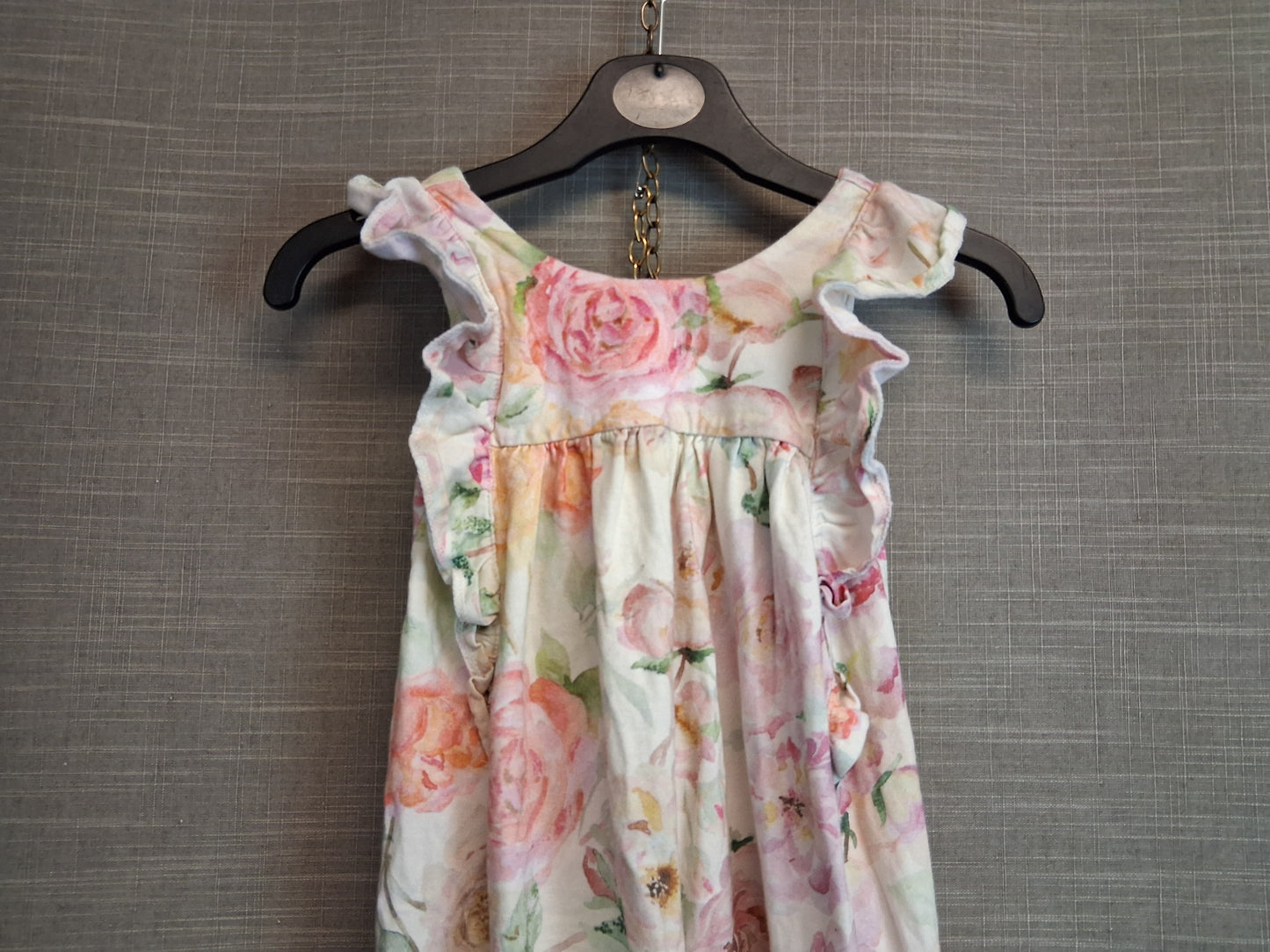 Next Girls Jersey Cream Floral One Piece Romper Age 3-4 Years