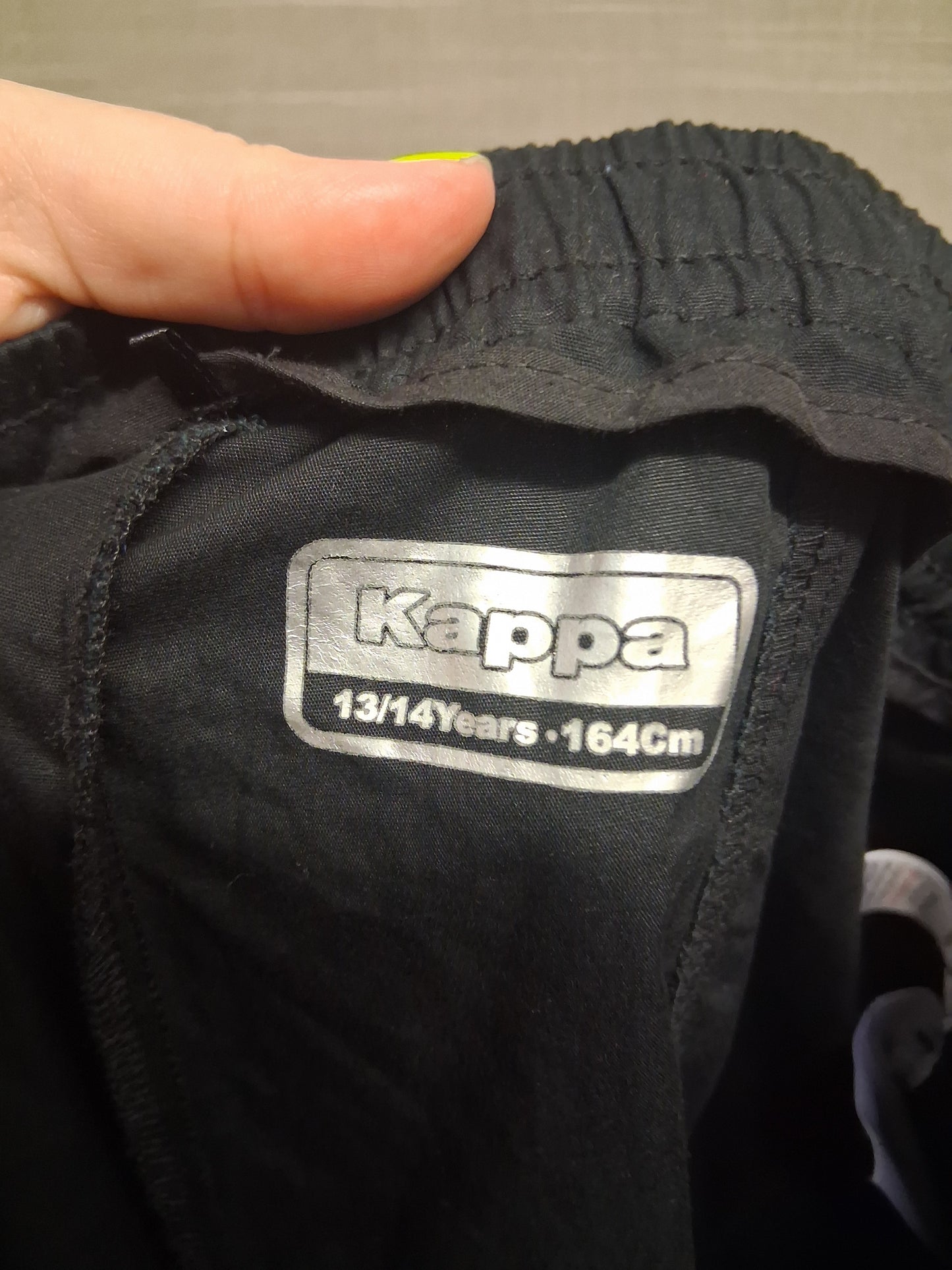Kappa Boys Black Cargo Joggers Spellout Graphic Age 13-14 Years