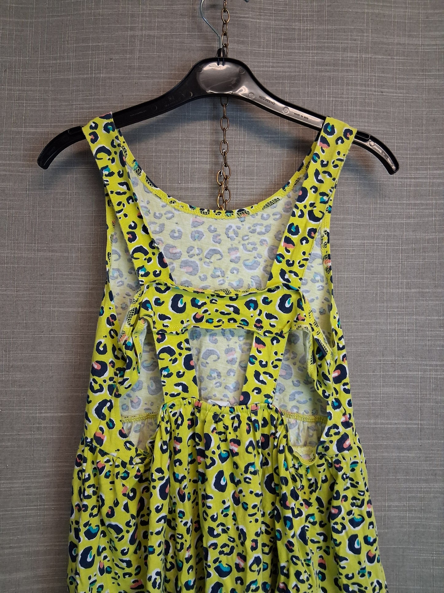 Olly & Molly Yellow Leopard Print Tunic Top Sleeveless Age 10-12 Years