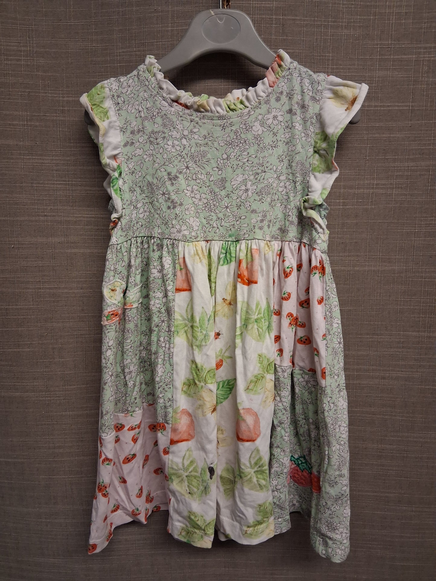 Next Girls Patchwork Sleeveless Jersey Dress Multicolour Age 2-3 Years