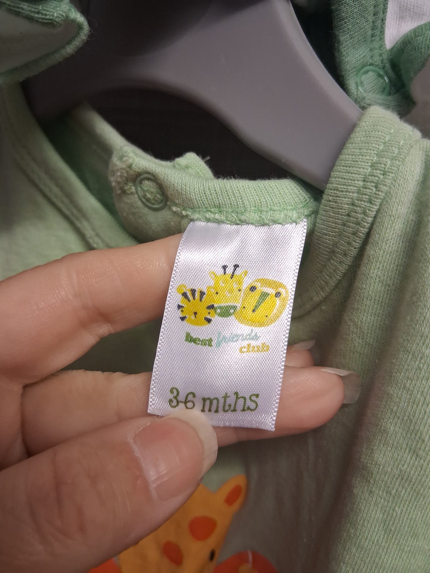 B&M Boys Summer Rompers 2 Pk Short Sleeve Green & White Age 3-6 Months