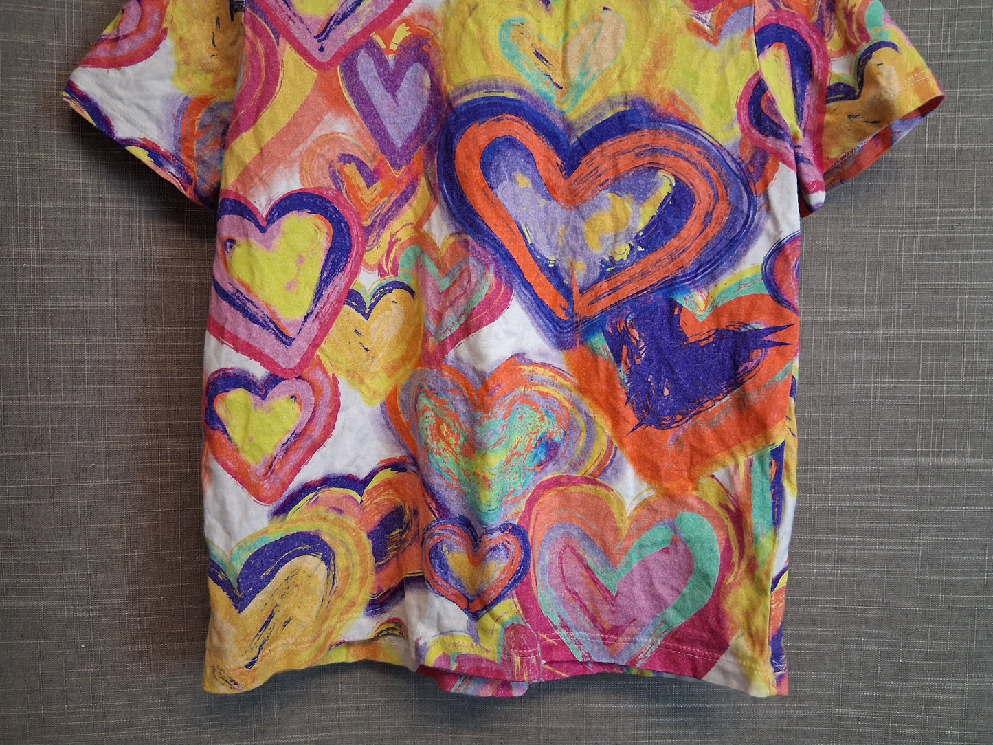 Next Girls Multicolour Tie Dye Love Hearts T-Shirt Age 6 Years