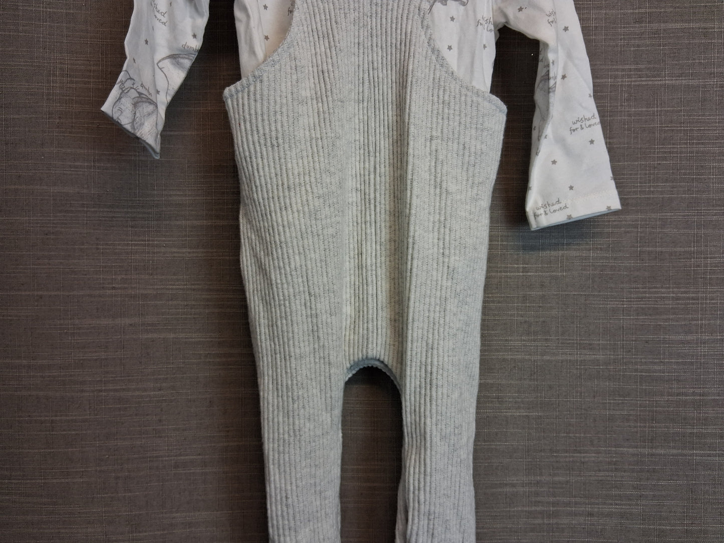 Disney George Dumbo Grey 2 Piece Outfit Age 9-12 Months New