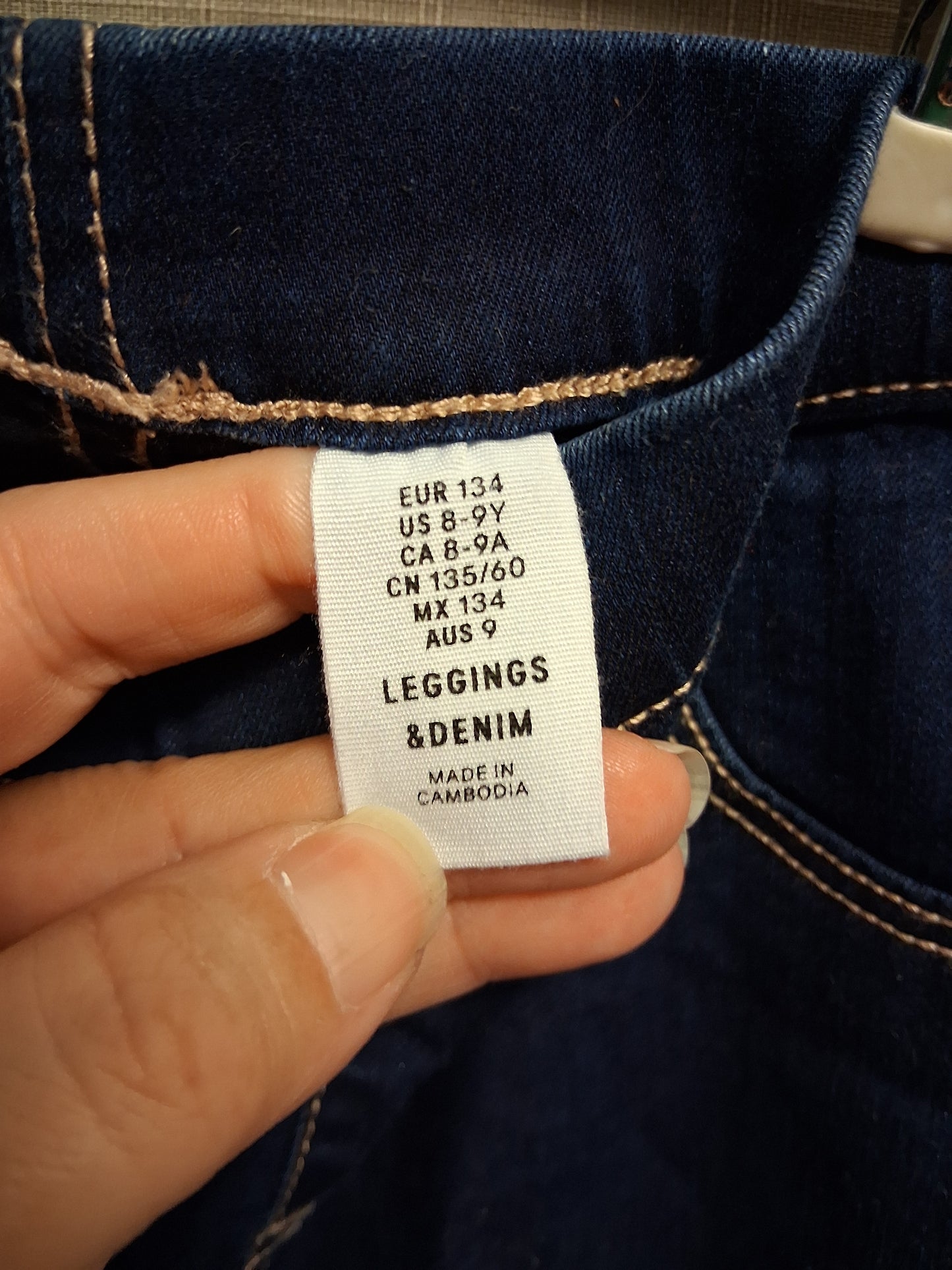 H&M Girls Blue Denim Jeggings Age 8-9 Years