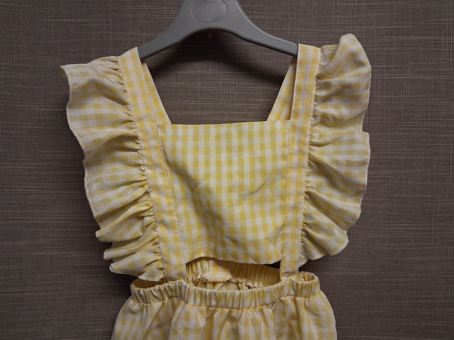 Shein Girls Yellow Check Pinafore Dress Age 6 Years