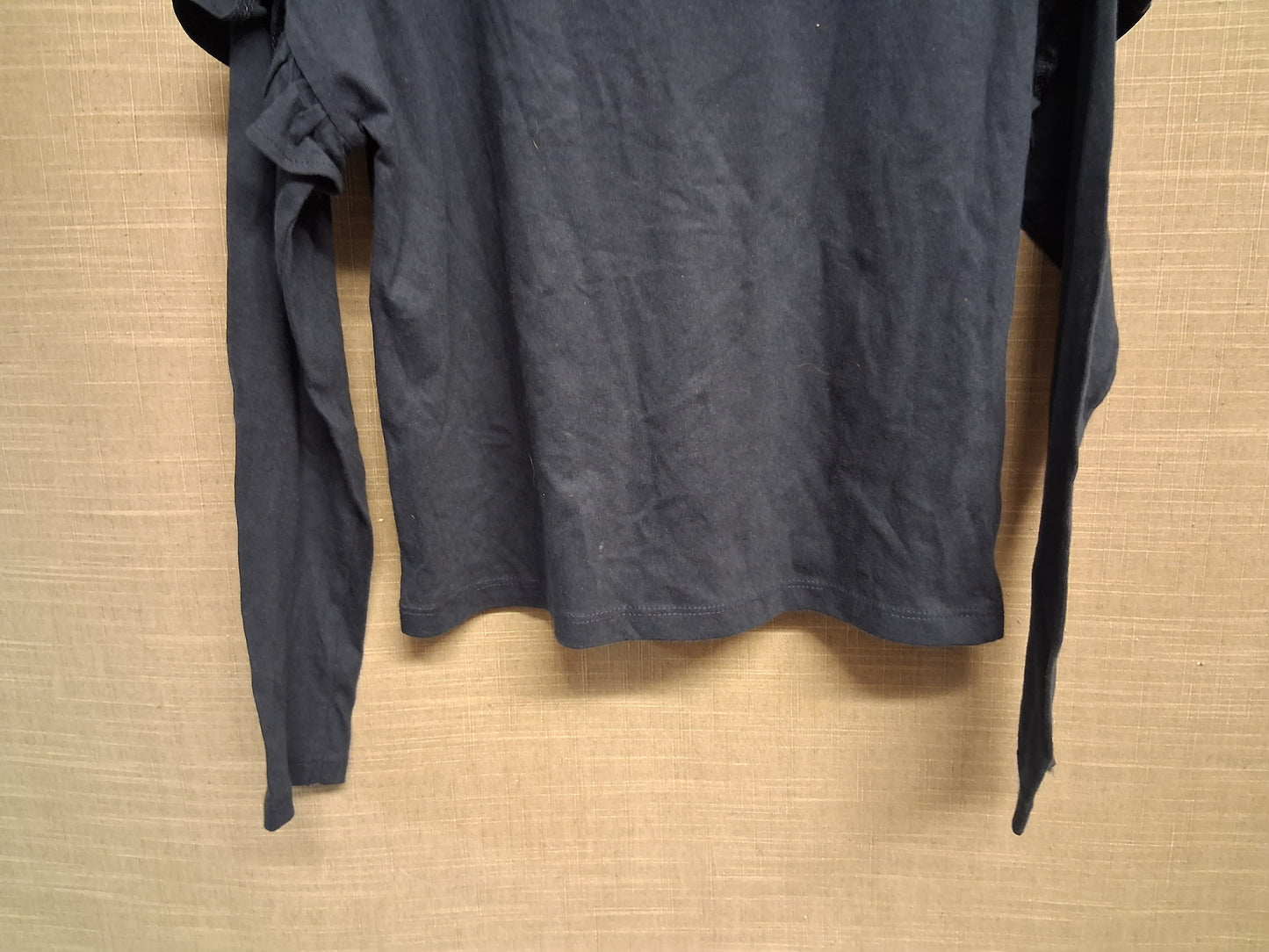 TU Girls Long Frill Sleeve Navy T-Shirt Age 9 Years