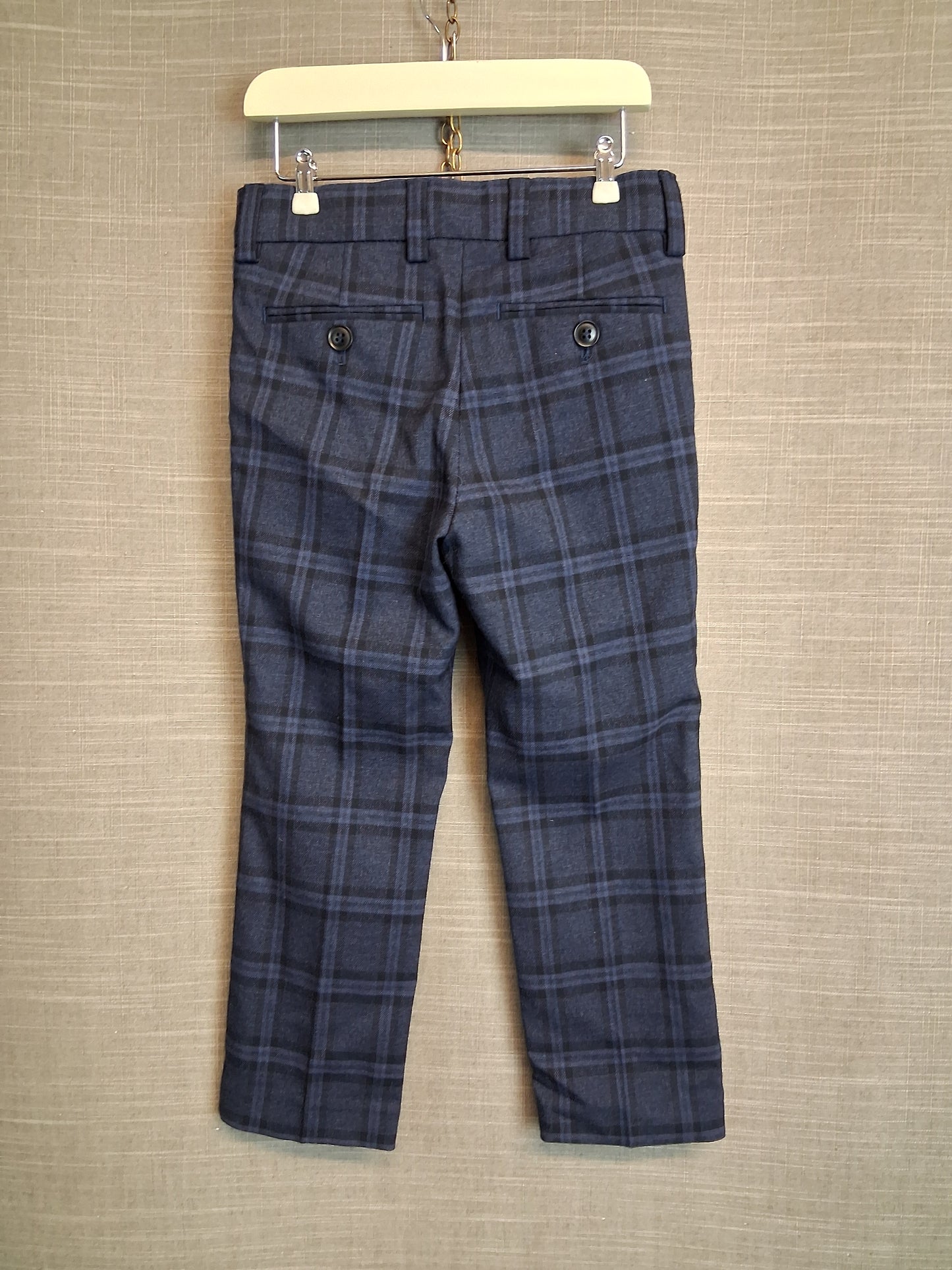 Next Boys Blue Check Smart Trousers Age 5 Years