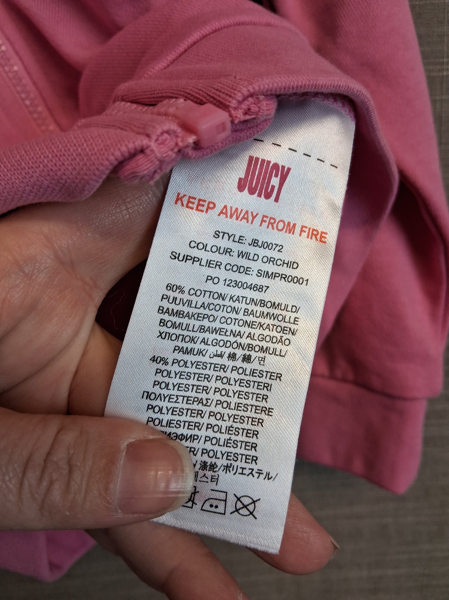 Juicy Couture Pink Hoodie Full Zip Jersey Age 3 Years
