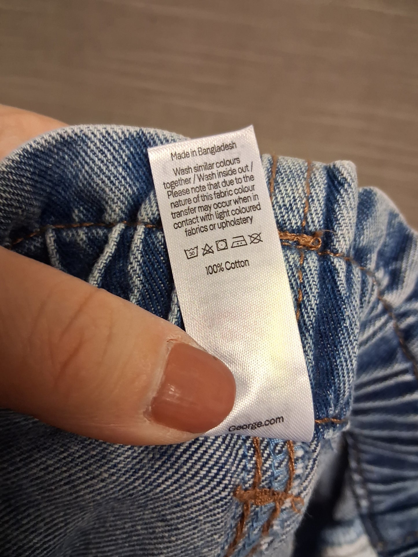 George Girls Paperbag Denim  Jeans Blue Lightwash Age 13-14 Years New