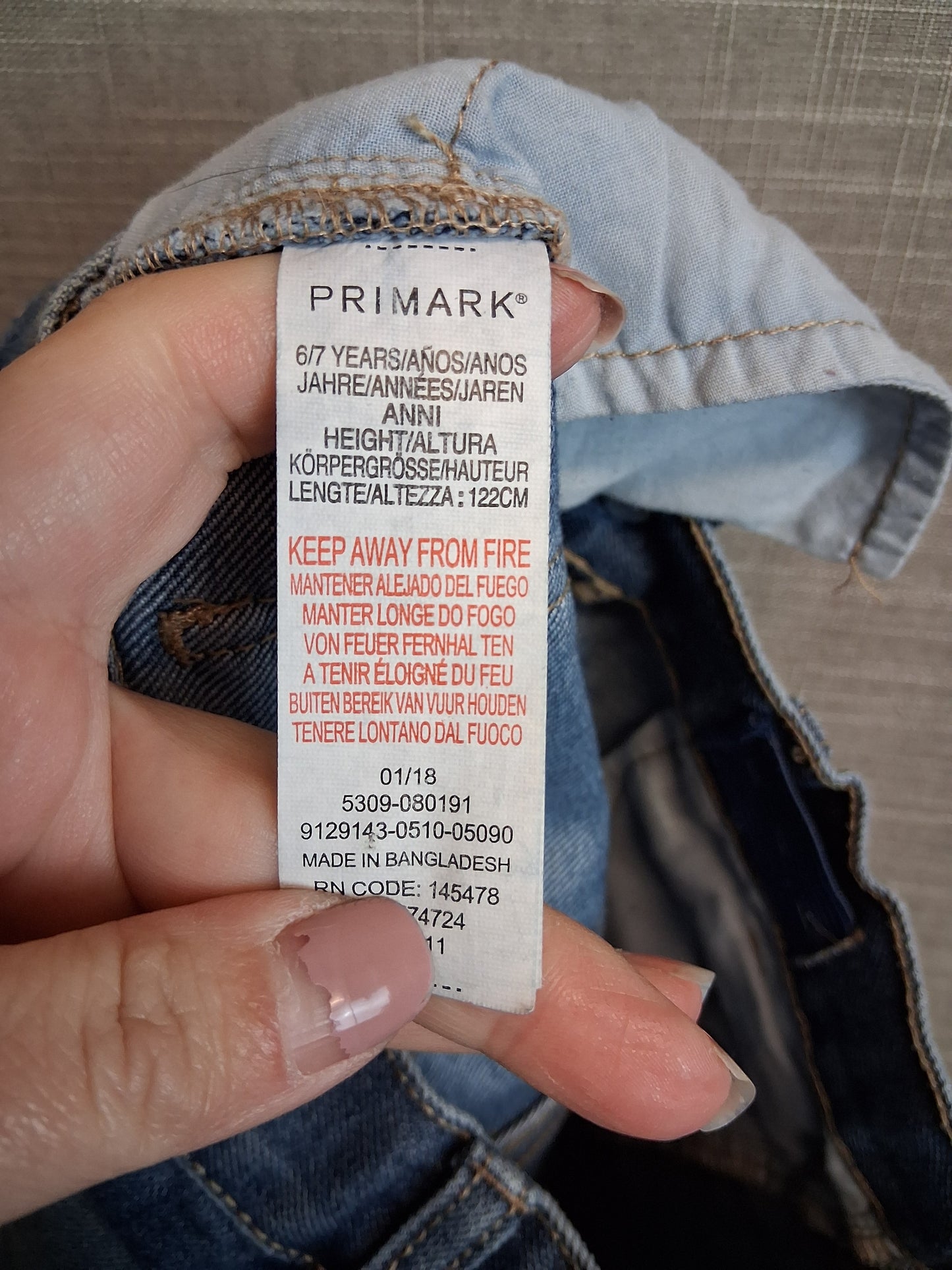 Primark Boys Blue Denim Shorts Age 6-7 Years