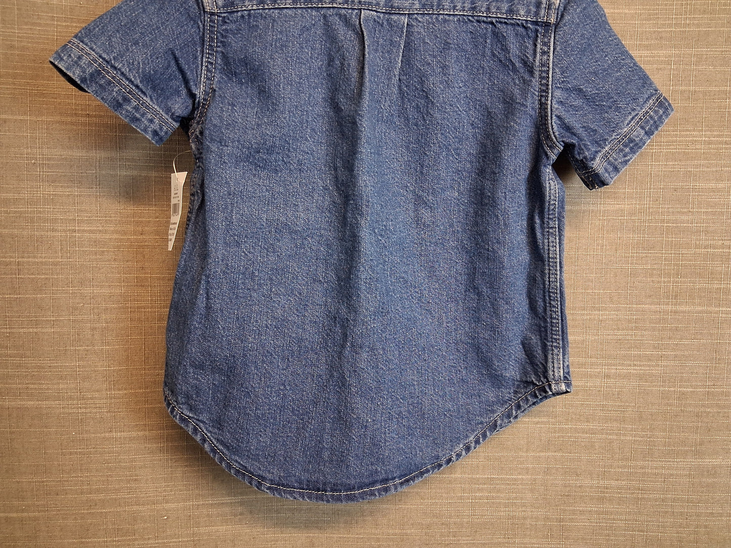GAP Boys Blue Denim Short Sleeve Shirt Age 18-24 Months New