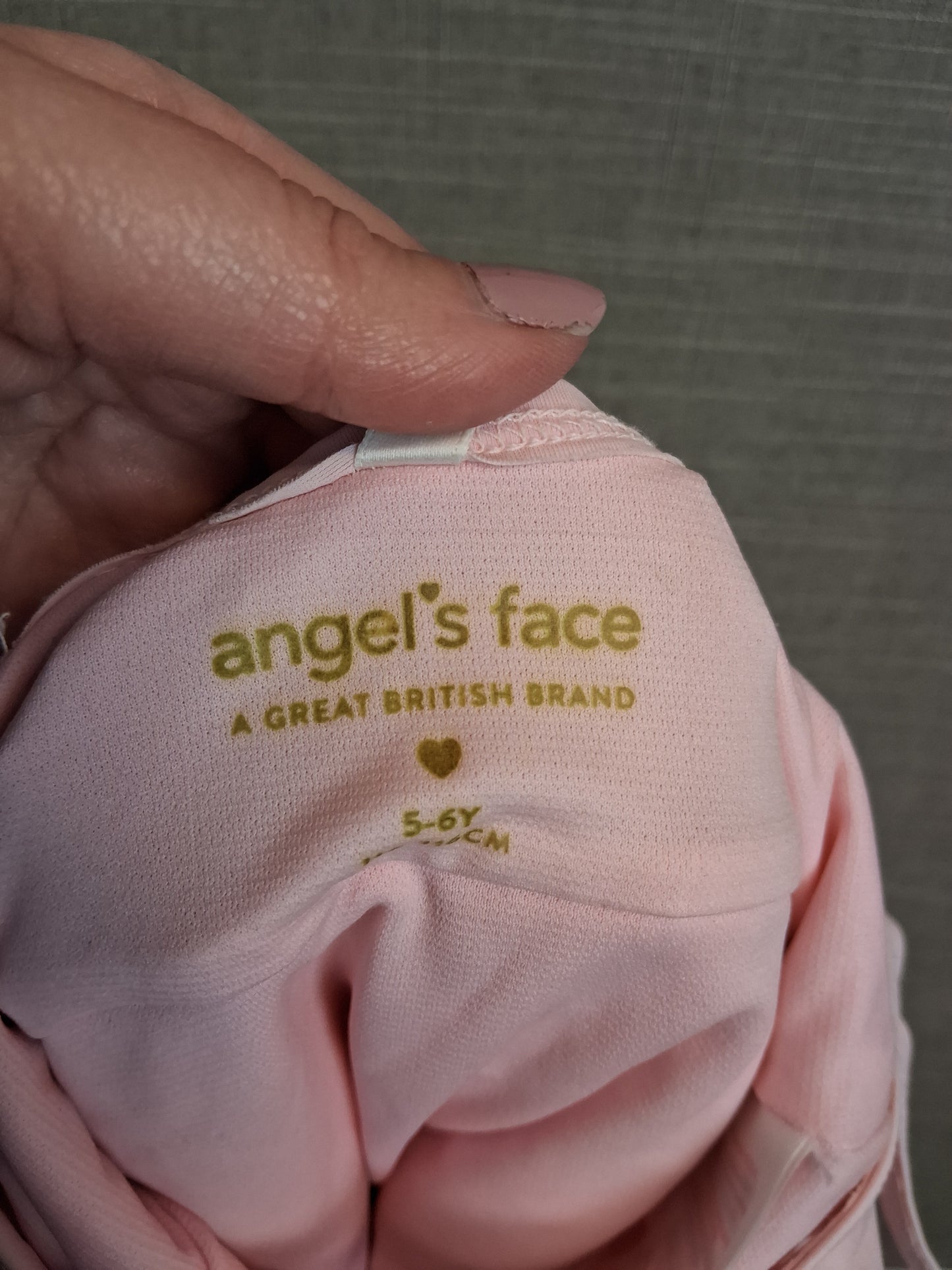 Angels Face Girls Pink Ruffle Swimsuit One Piece Age 5-6 Years