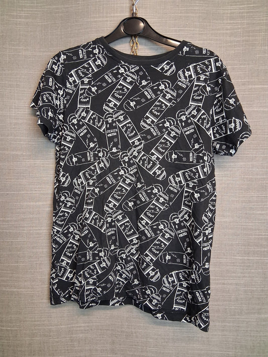 Primark Boys Skateboard Theme Black Short Sleeve T-Shirt Age 10-11 Years