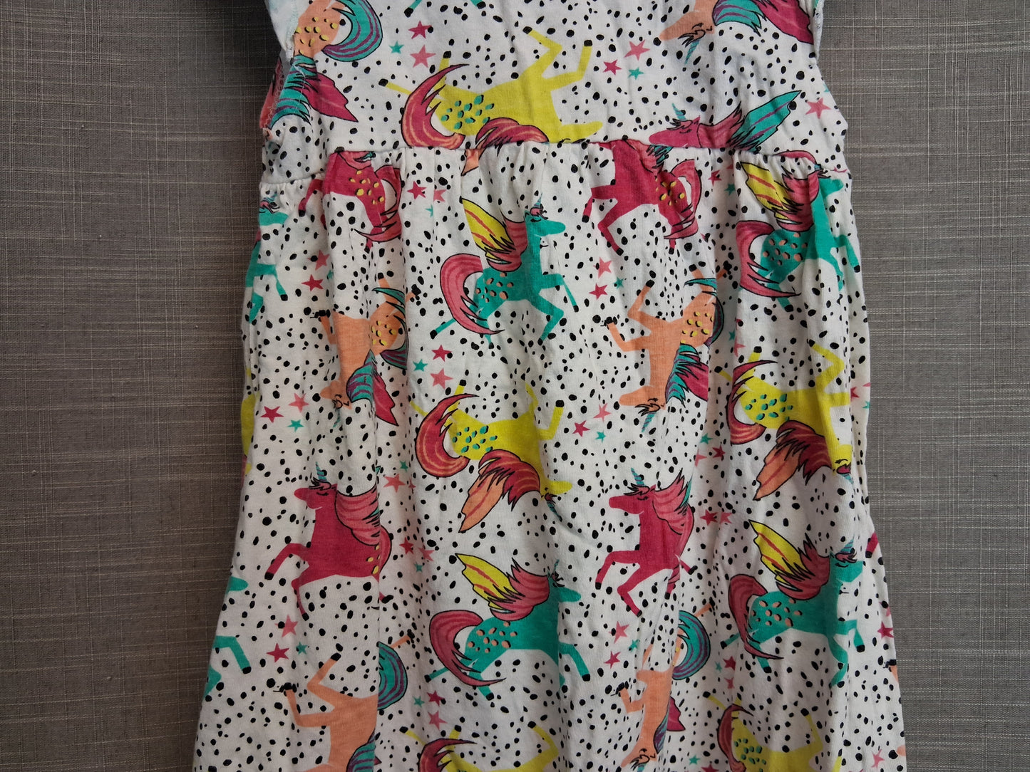 Studio Girls Multicolour Unicorn Theme Jersey Dress Cap Sleeve Age 5-6 Years