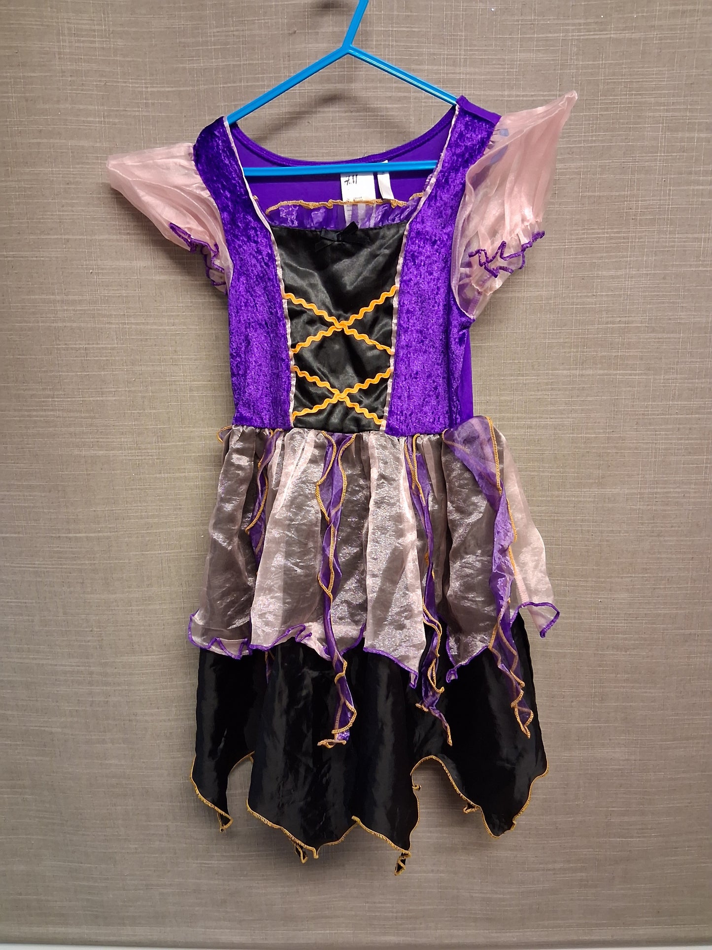 H&M Girls Halloween Witch Costume Purple and Black Age 6-8 Years