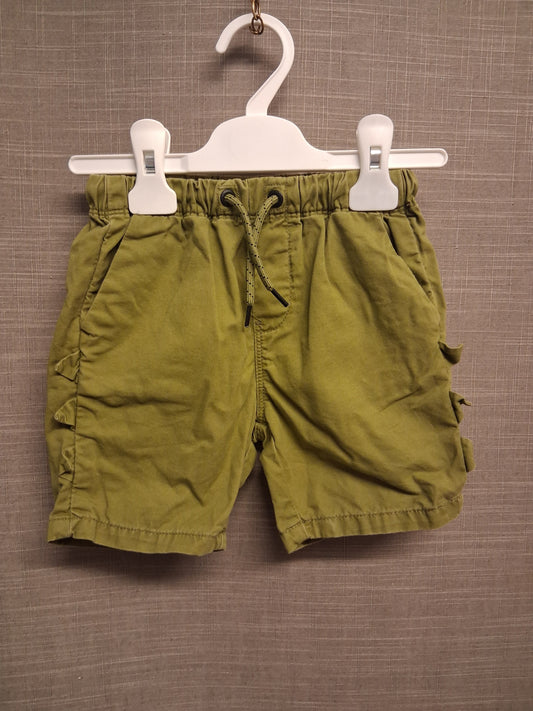 Next Boys Khaki Green Chino Dinosaur Theme Shorts Age 2-3 Years