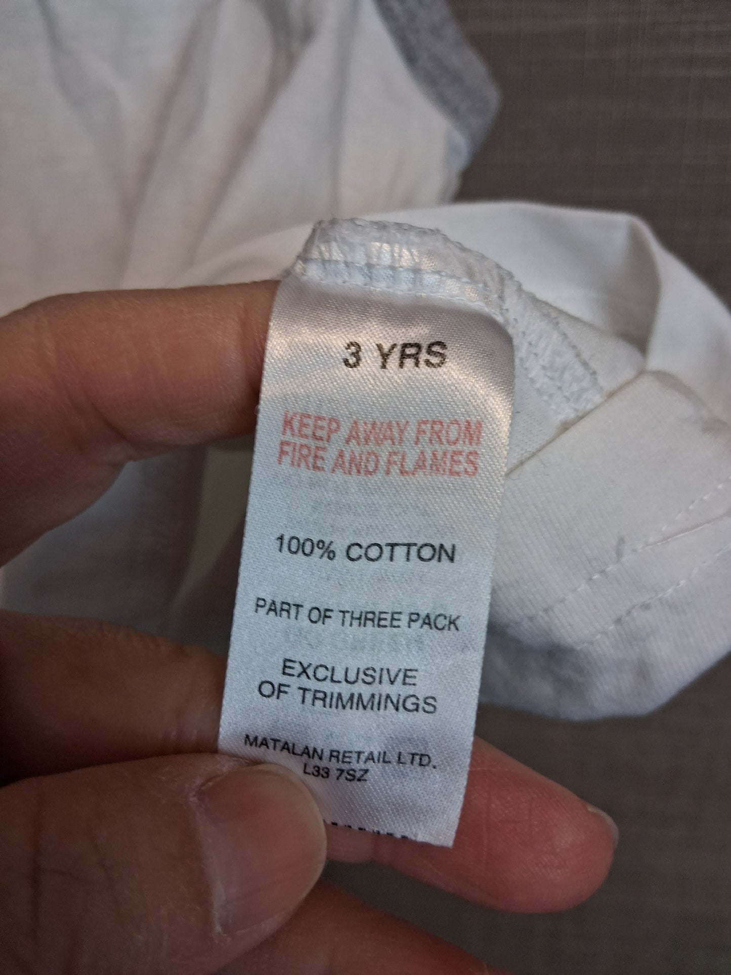 Matalan Boys Vest Tank Tops Grey and White Age 3 Years Set of 2