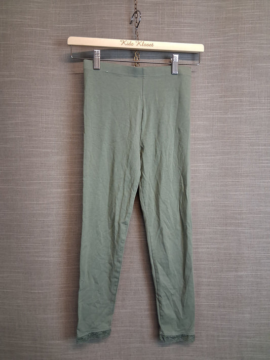 George Girls Green Leggings Lace Hem Age 11-12 Years
