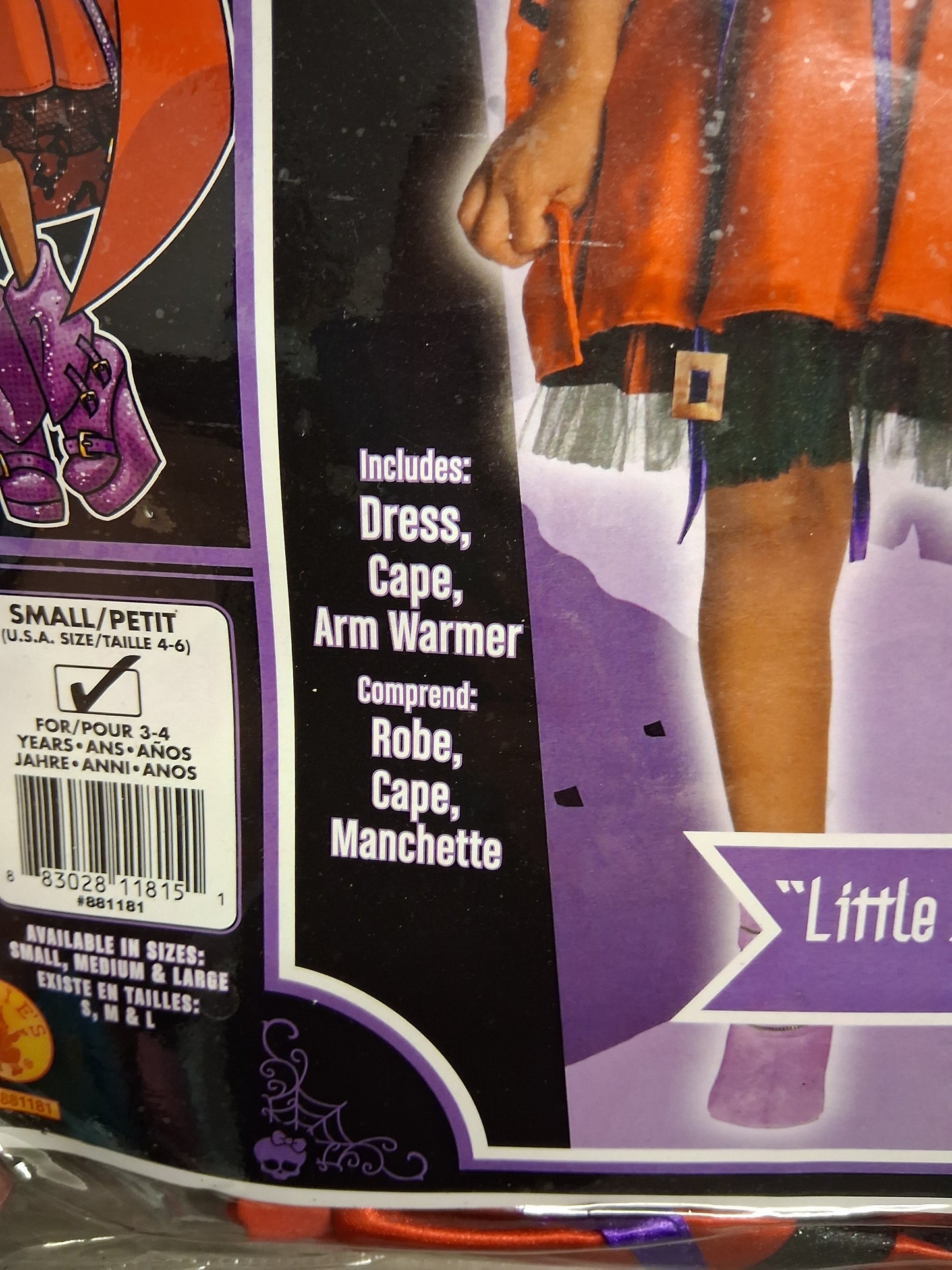 Monster High Scarily Ever After 'Little Dead Riding Wolf' Costume Age 3-4 Years New