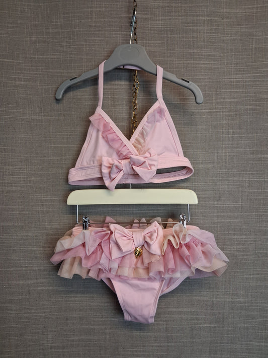 Angel Face Girls Bikini Set Pink Ruffle Age 5-6 Years