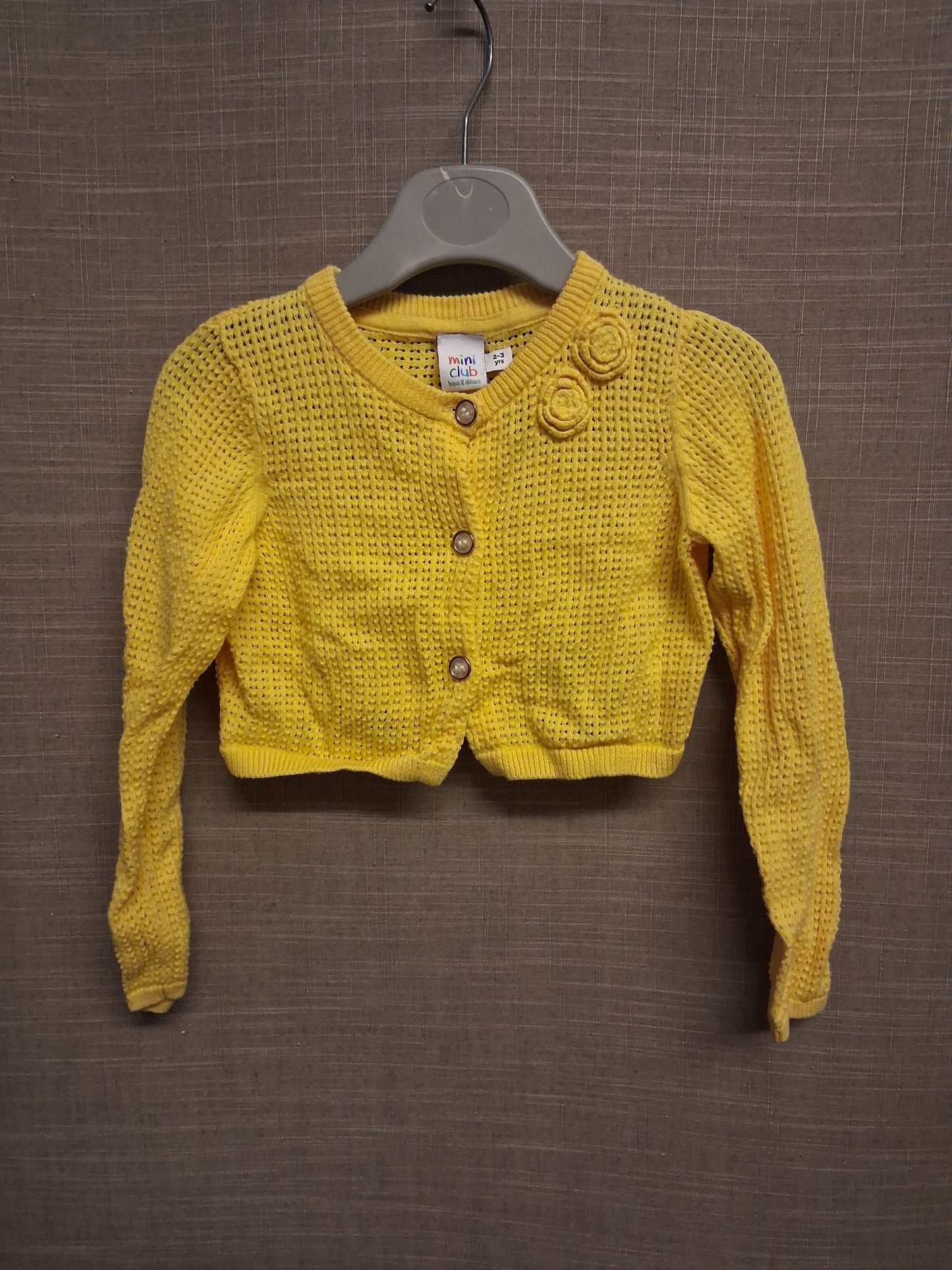 Mini Club Yellow Cropped Cardigan Age 2-3 Years