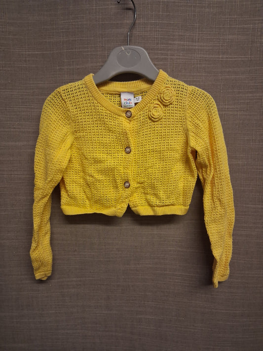 Mini Club Yellow Cropped Cardigan Age 2-3 Years