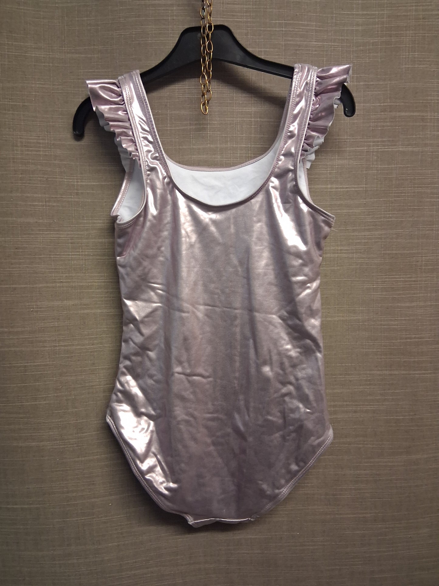 George Girls Swimsuit One Piece Pink Silver Metallic Age 11-12 Years
