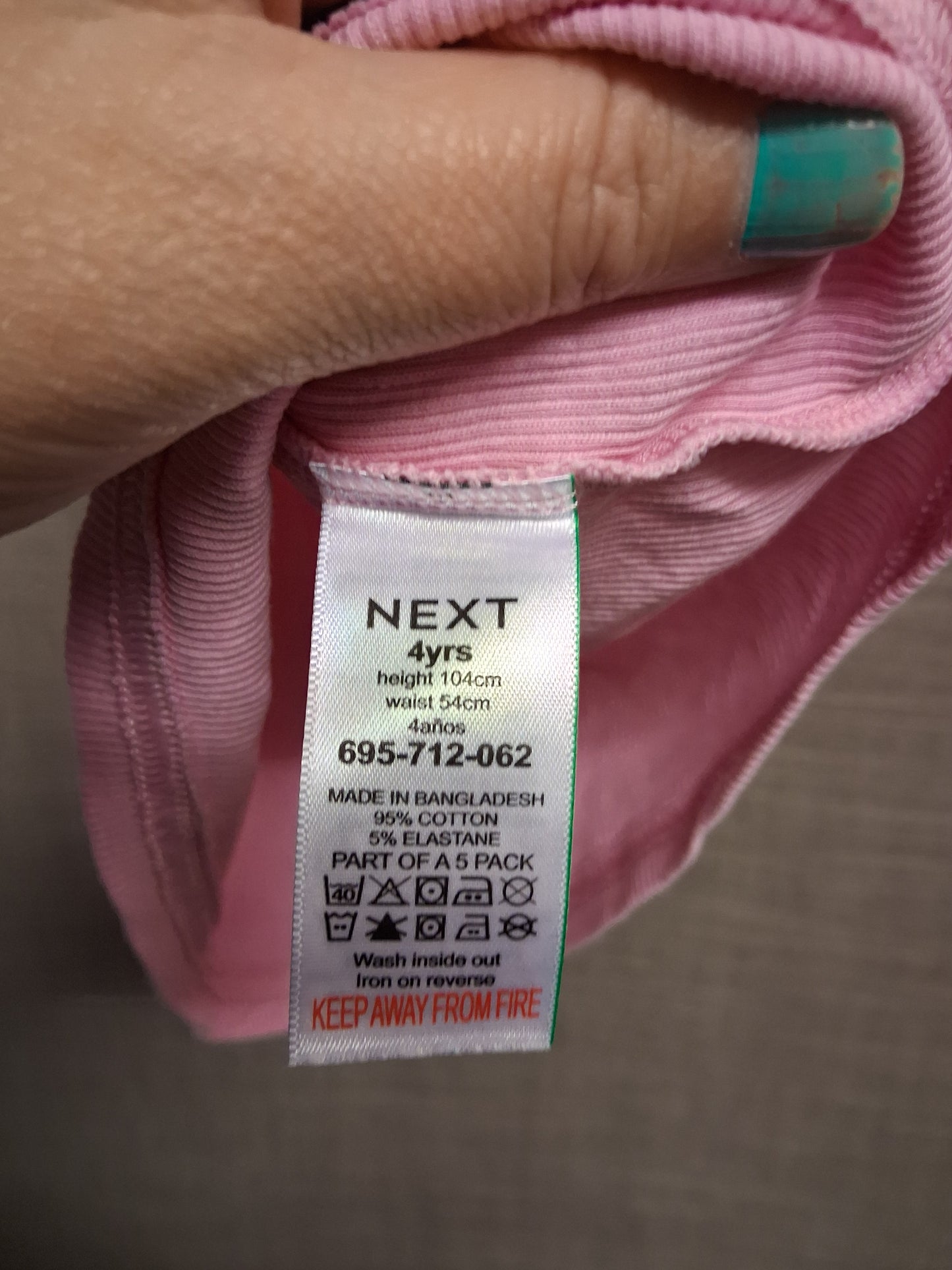 Next Girls Essential Tank Vest Top Pink Age 4 years