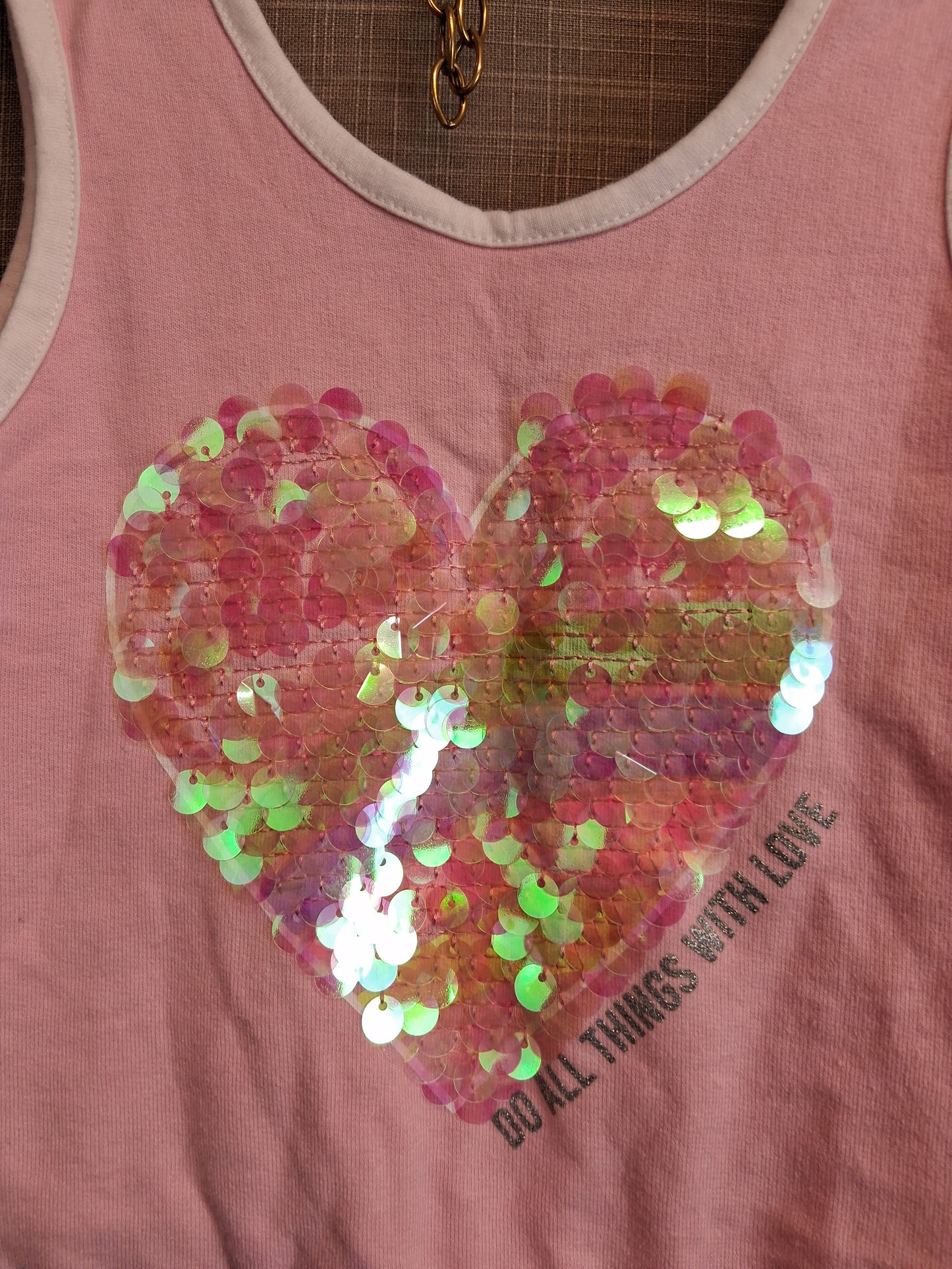 Pep&Co Girls Pink Sequin Love Heart Playsuit Age 7-8 Years