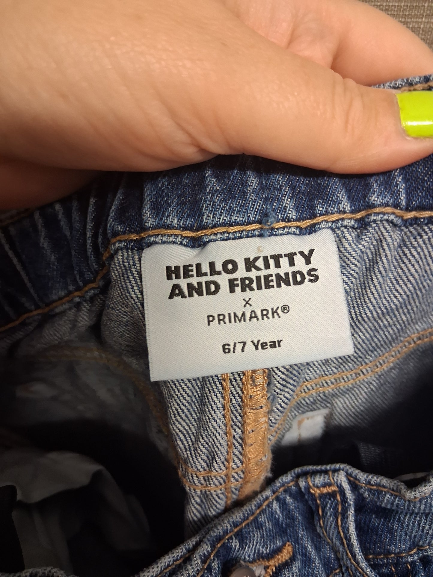 Primark Hello Kitty Blue Denim Wide Leg Jeans Age 6-7 years