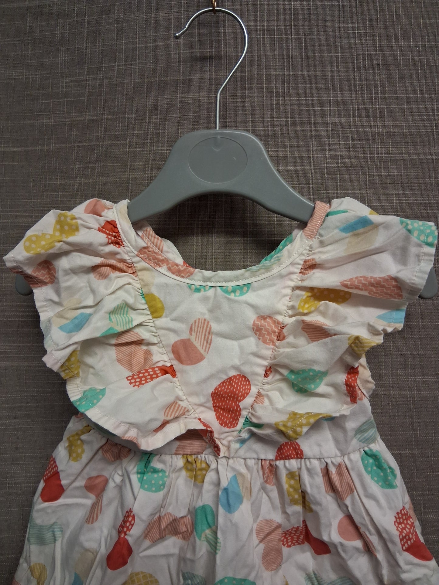 Watch Me Grow Girls Love Heart Frill Dress Cap Sleeve Age 12 Months
