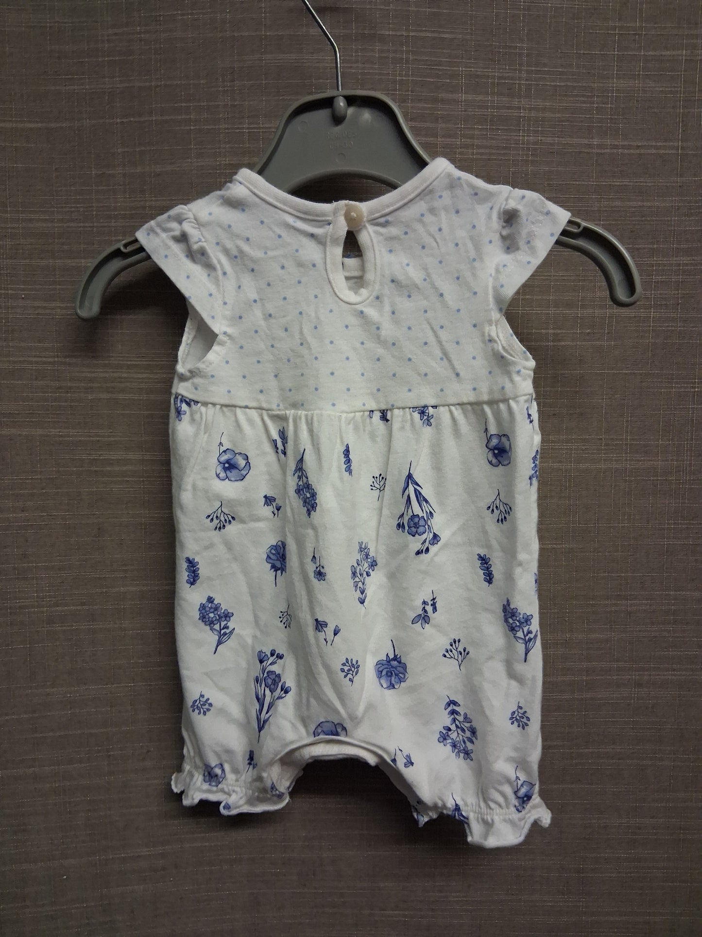 George Girls White Floral Jersey One Piece Romper Age First Size