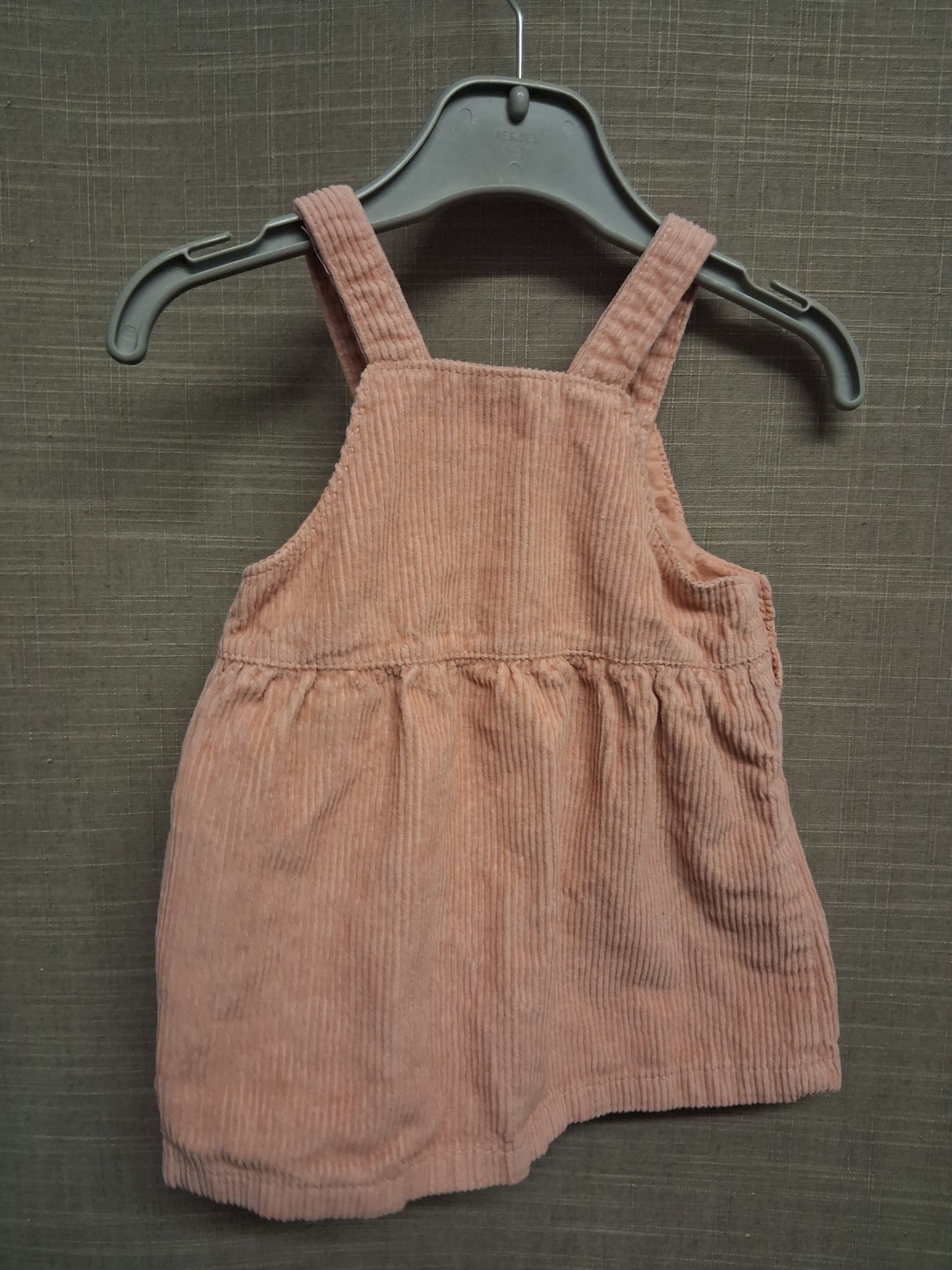 Marks and Spencer Girls Pink Corduroy Pinafore Dress Embroidered Bunny Age 3-6 Months