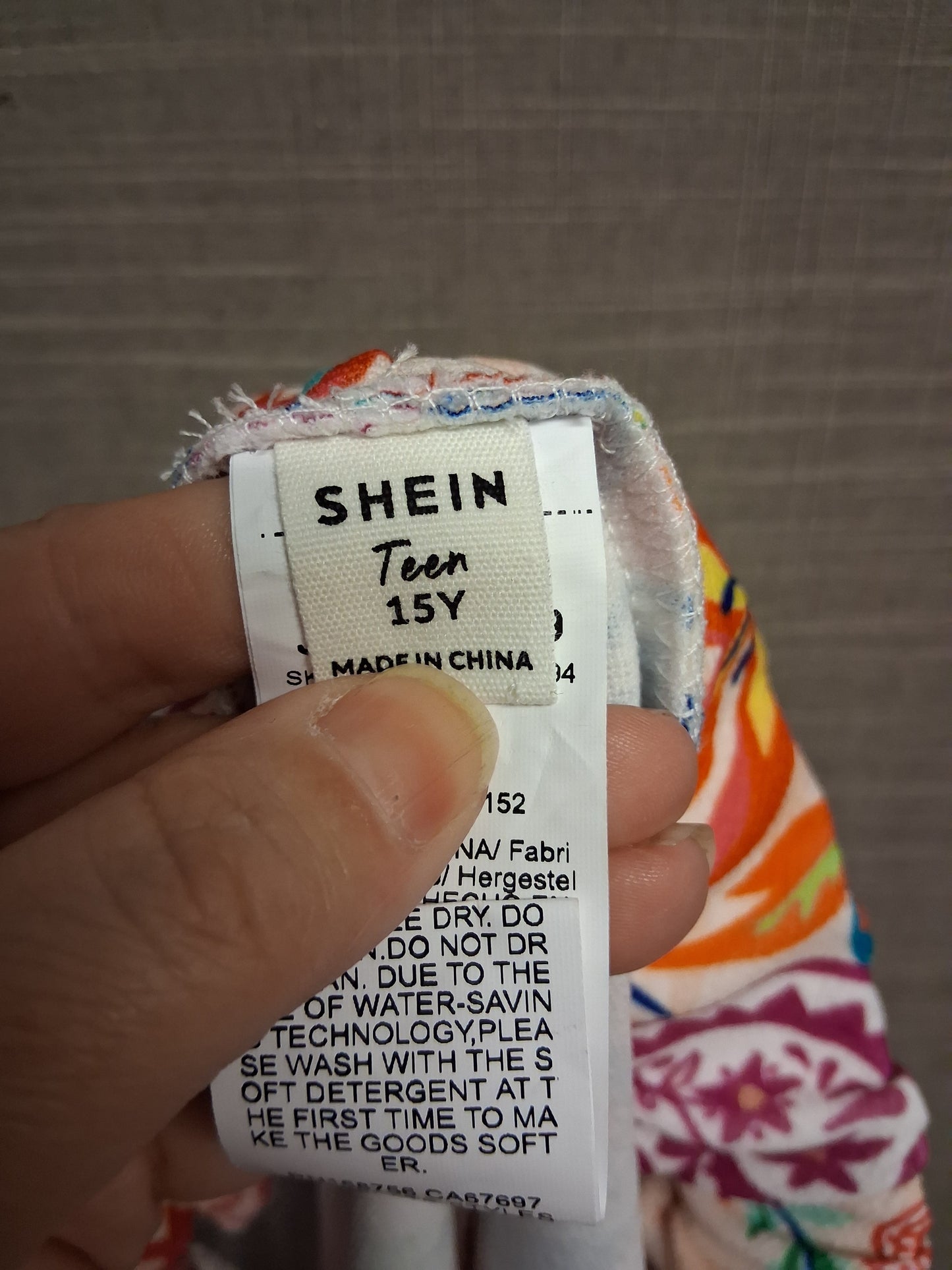 Shein Girls Multicolour Floral 2 Piece Outfit Bandeau Top with Shorts Age 15 Years