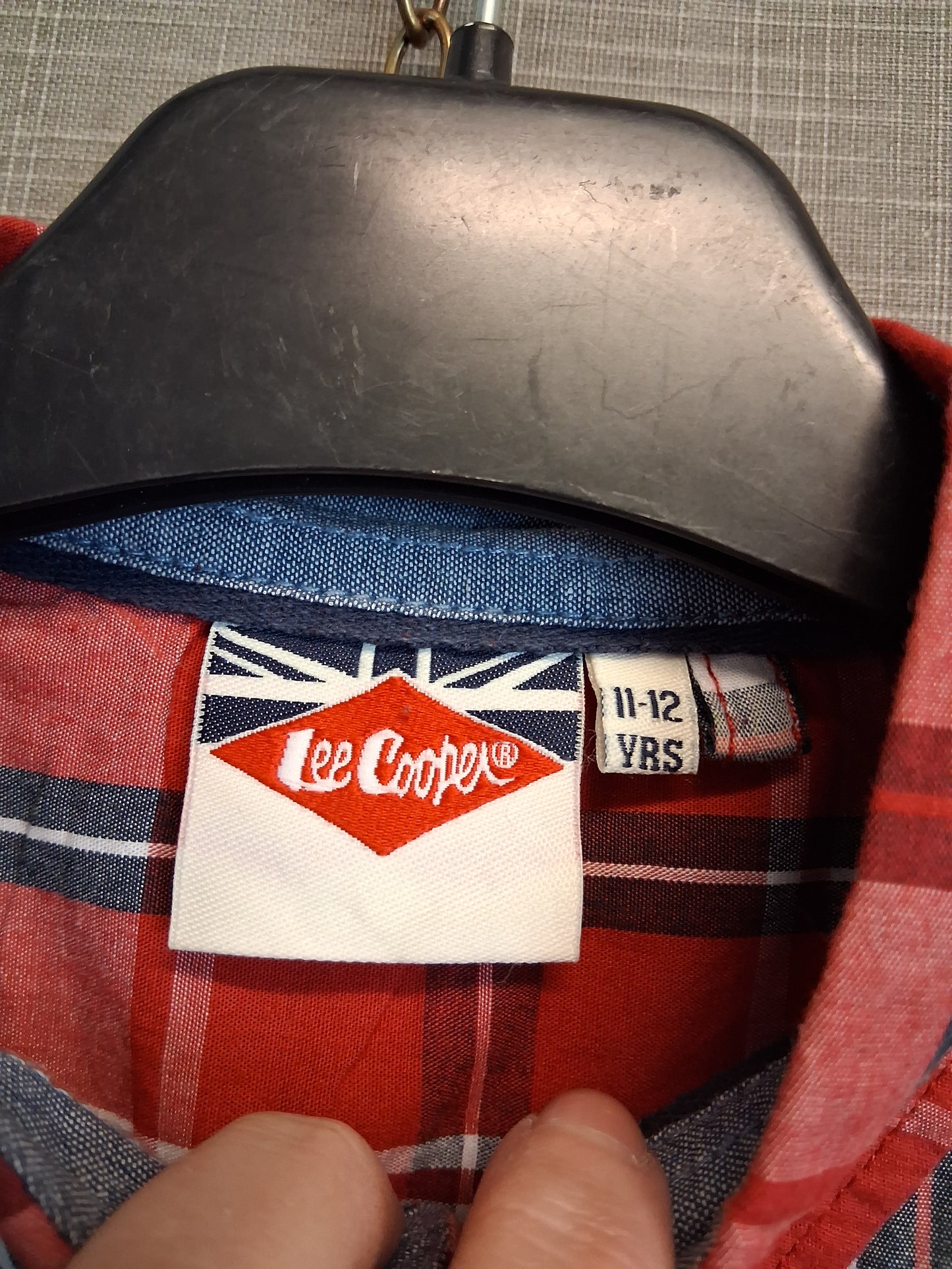 Lee Cooper Boys Red Check Short Sleeve Shirt Age 11-12 Years