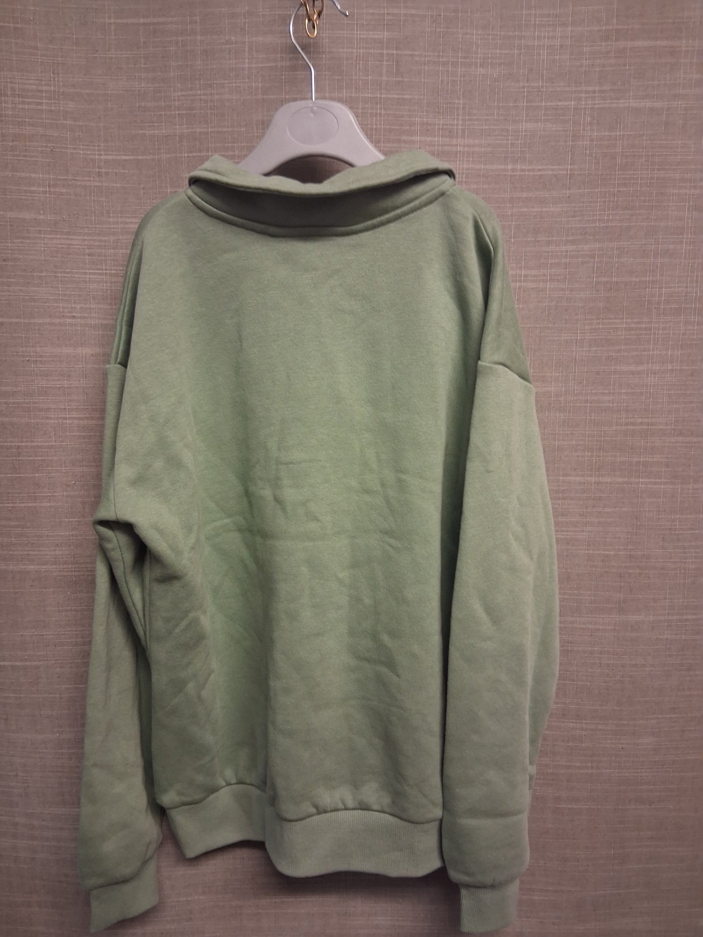 H&M Girls Green Sweater Jumper 1/4 Zip Age 8-9 Years New