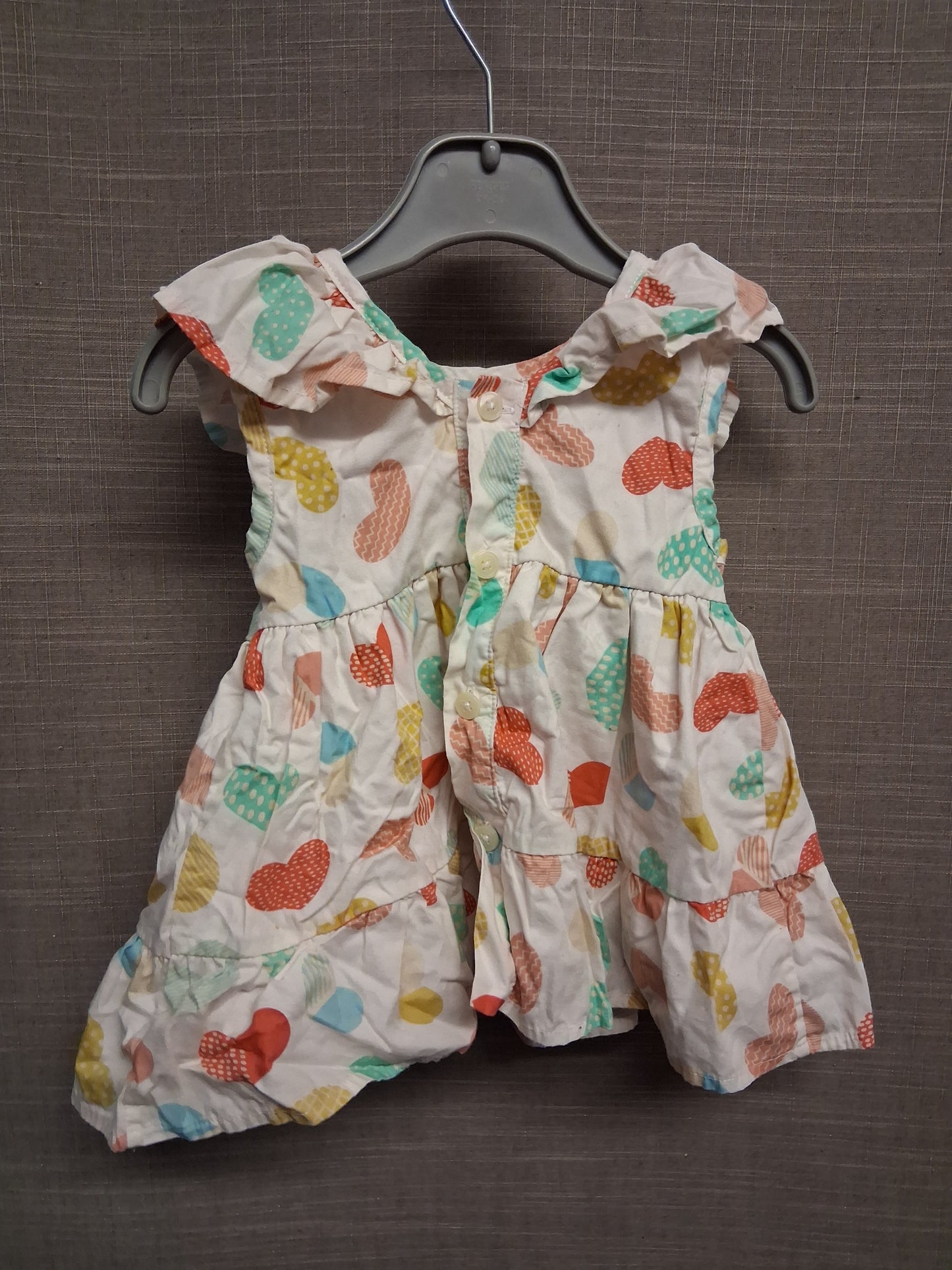 Watch Me Grow Girls Love Heart Frill Dress Cap Sleeve Age 12 Months