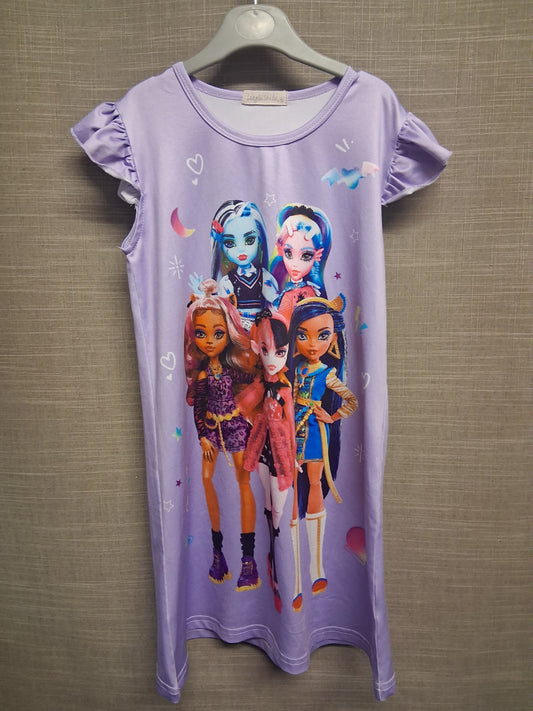 Shein Girls Monster High Purple Nightie Age 8 Years