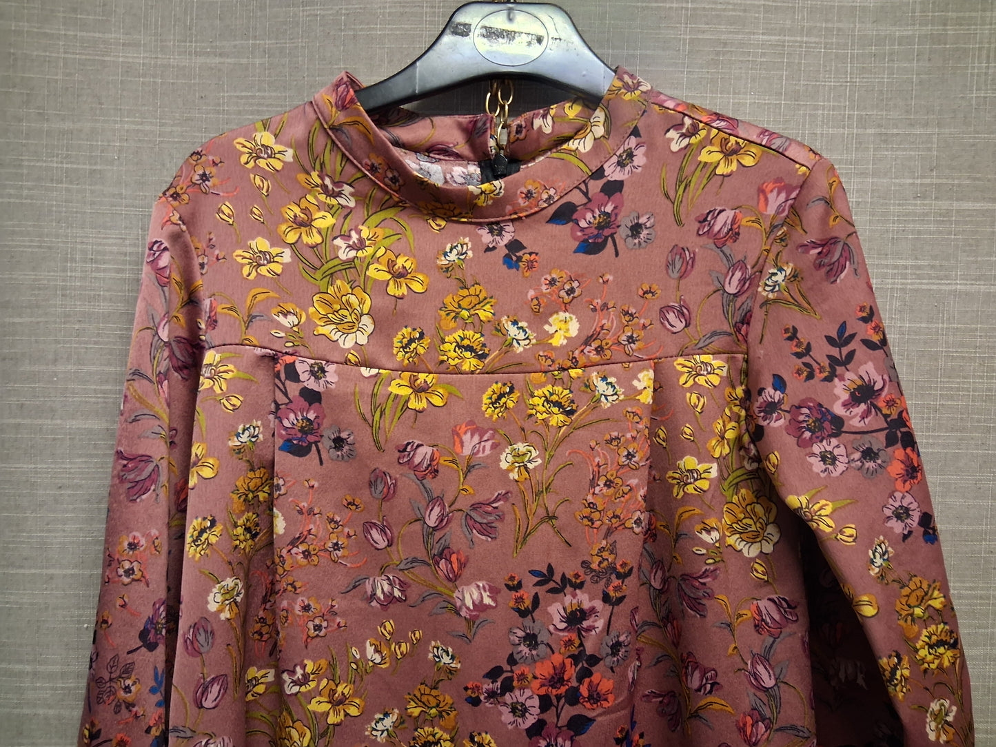 Zara Girls Brown Floral Long Sleeve Dress A Line Age 9 Years