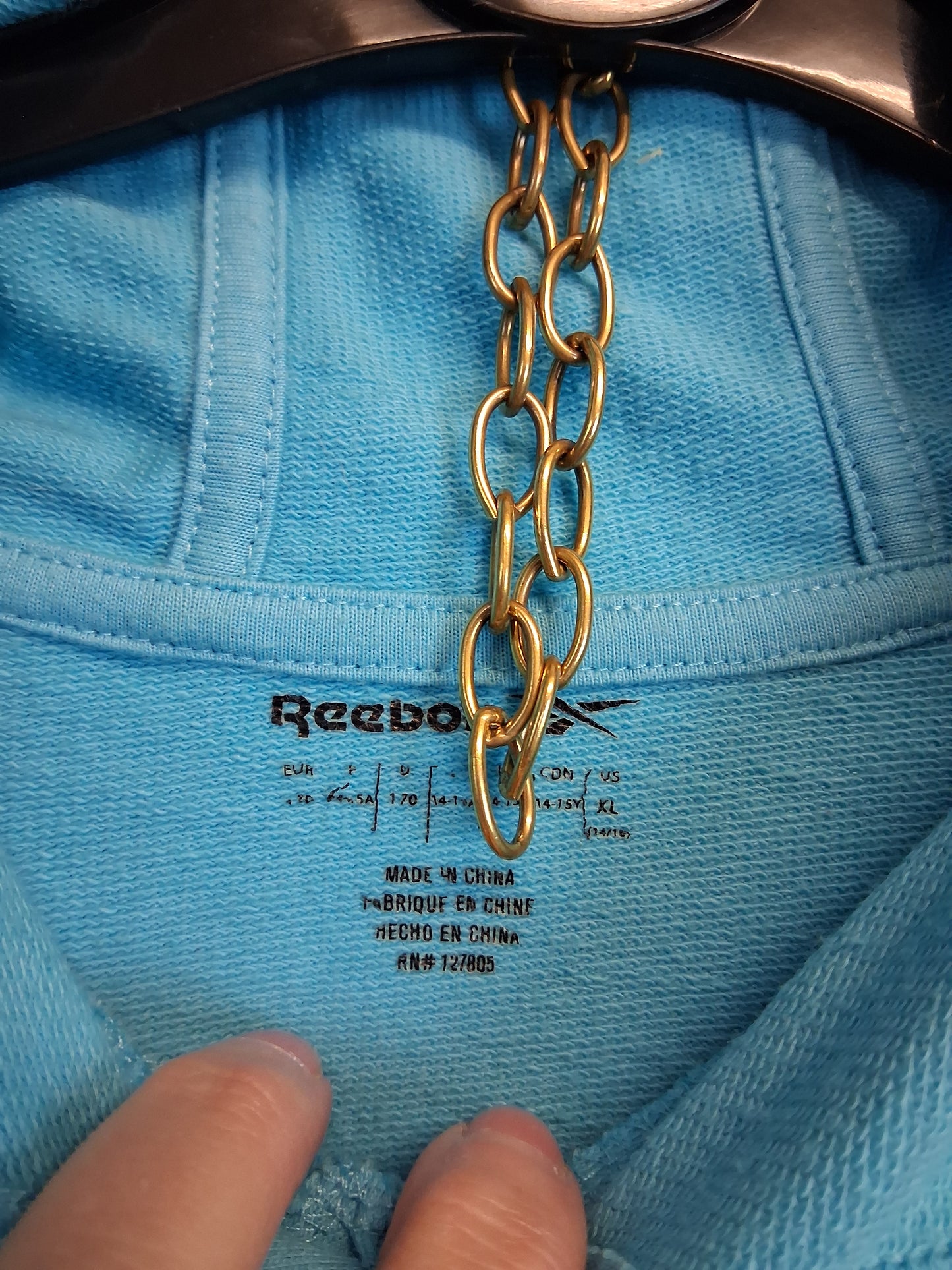 Reebok Girls Blue Lightweight Hoodie Age 14-15 Years