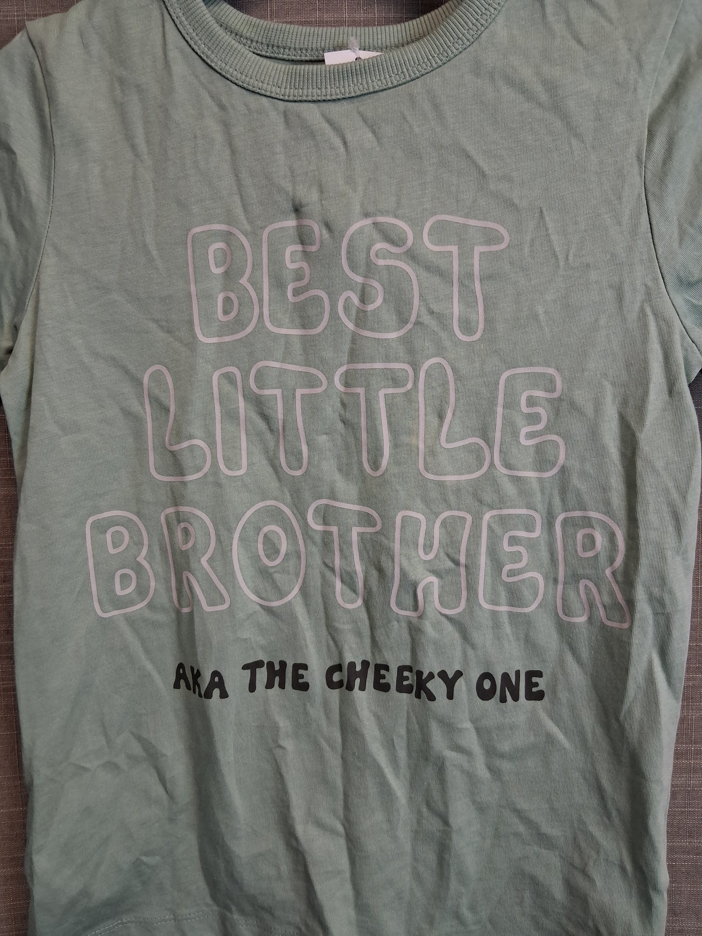 George Boys Green "Best Little Brother" T-Shirt Age 5-6 Years New
