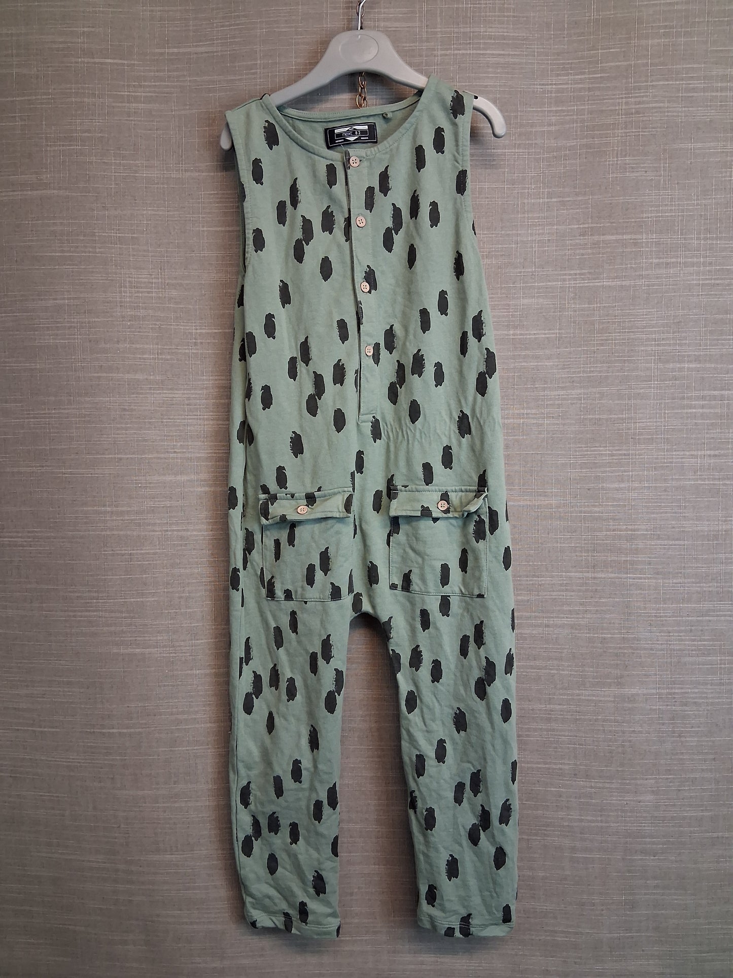 Next Boys Green Spotty Jersey Sleeveless Romper Age 4-5 Years